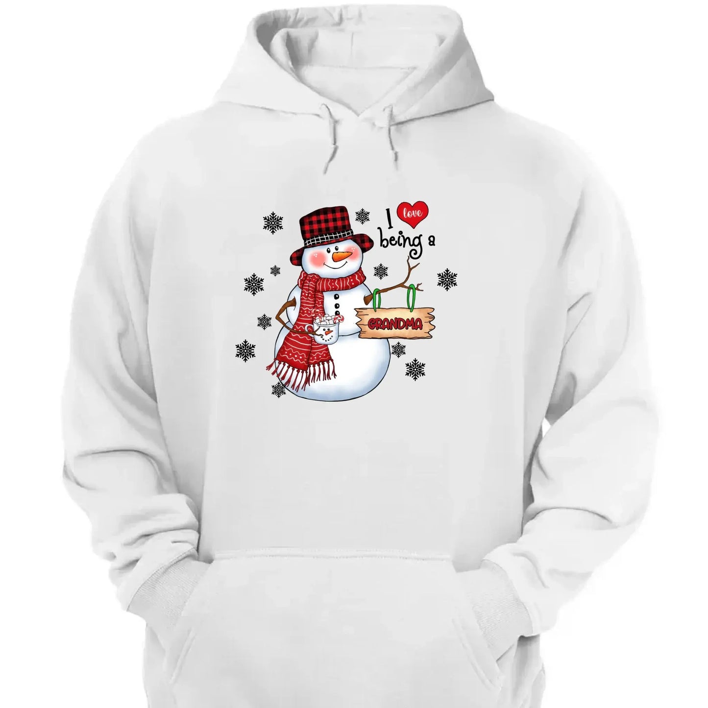 Snowman Christmas Grandma - Personalized Custom T Shirt - Christmas, Birthday, Loving, Funny Gift for Grandma, Grandpa Ezcustomize