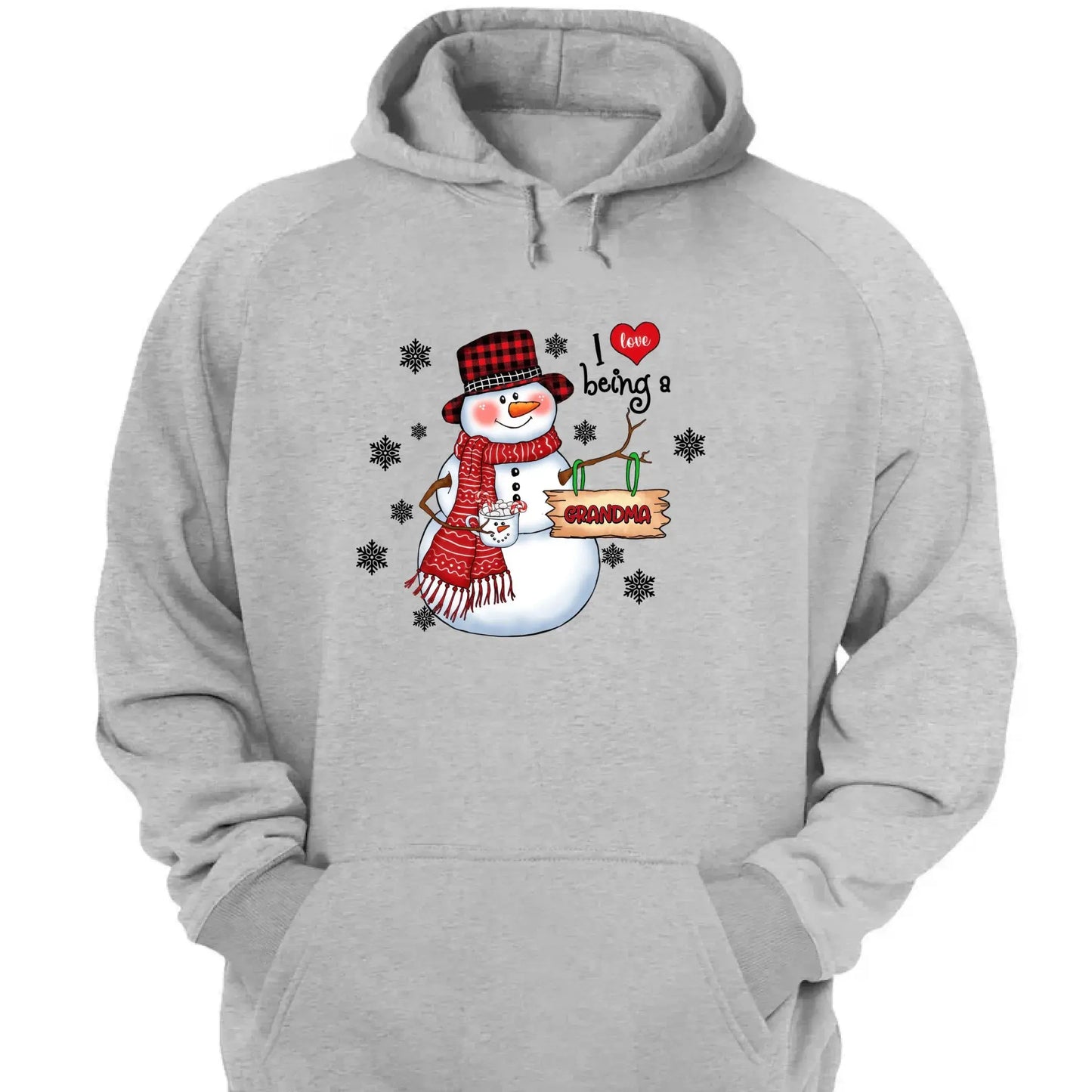Snowman Christmas Grandma - Personalized Custom T Shirt - Christmas, Birthday, Loving, Funny Gift for Grandma, Grandpa Ezcustomize