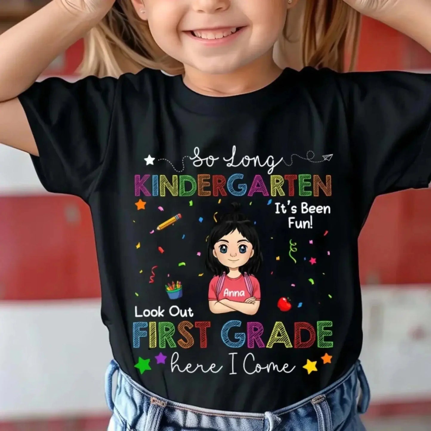 So Long Kindergarten Custom Shirt - Graduation Gift for Kids Moving to 1st Grade - Personalized Graduation Youth T-Shirt Ezcustomize