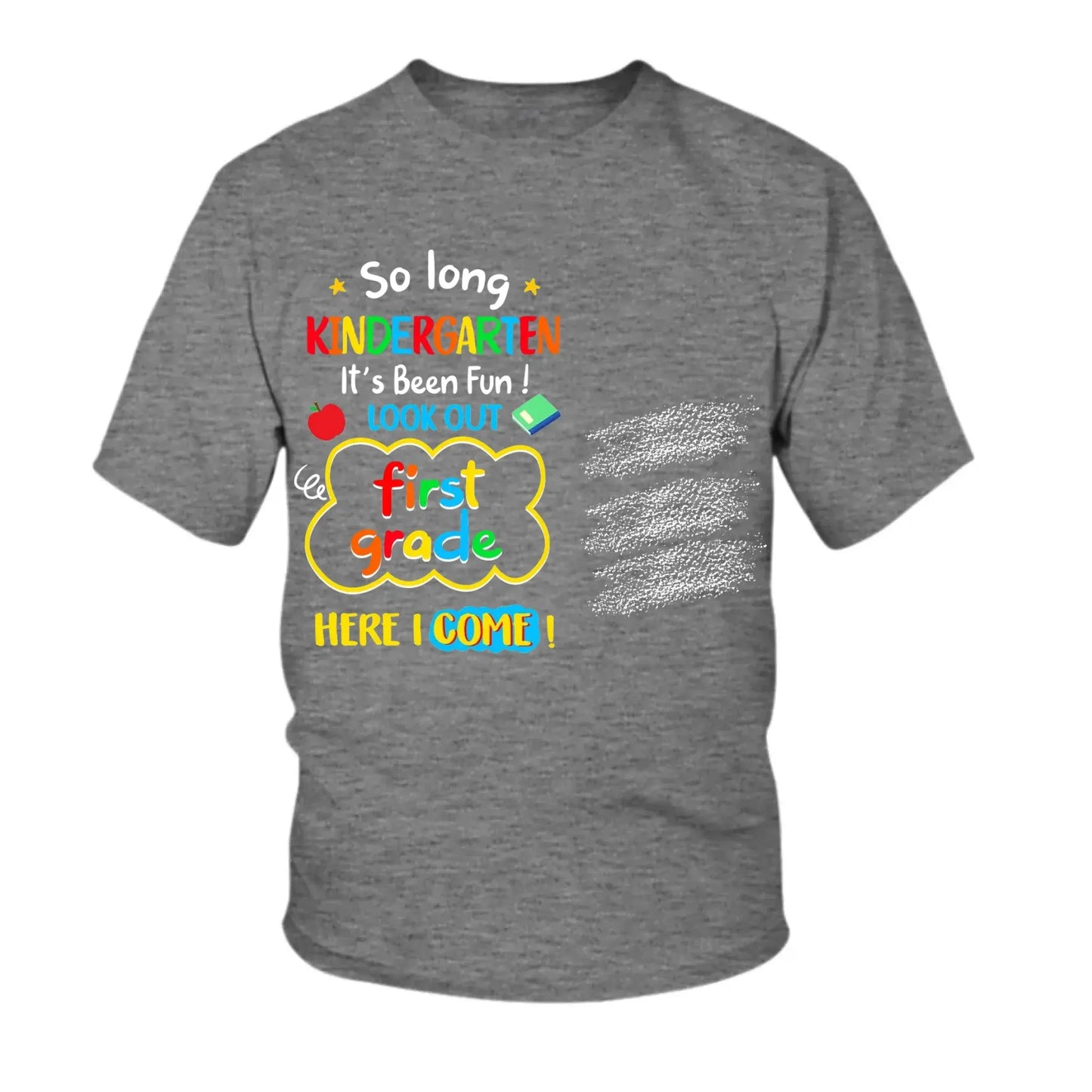 So Long Kindergarten, Look Out 1st Grade Here I Come T-Shirt | Personalized Youth Shirt | Custom Graduation Gift for Kids Ezcustomize