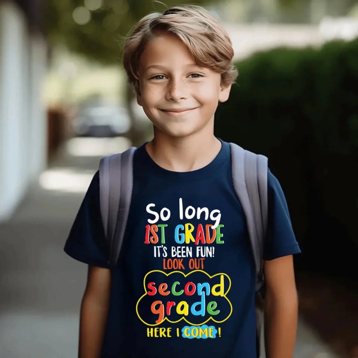 So Long Kindergarten, Look Out 1st Grade Shirt – Personalized Youth Tee – Custom Graduation Gift for Kids Ezcustomize