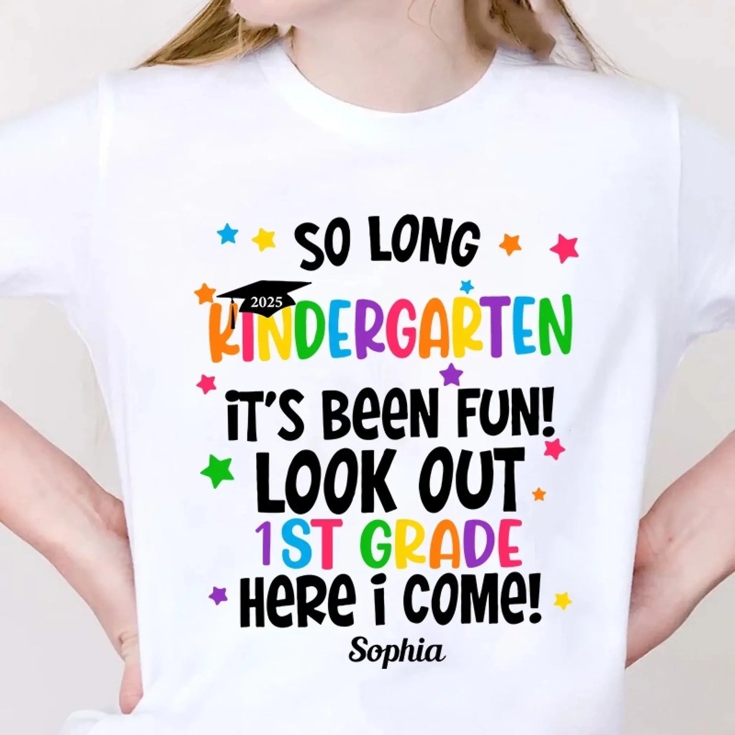 So Long Pre-K It’s Been Fun Shirt – Personalized Pre-K Graduation Gift for Kids – Custom 2025 Preschool T-Shirt Ezcustomize