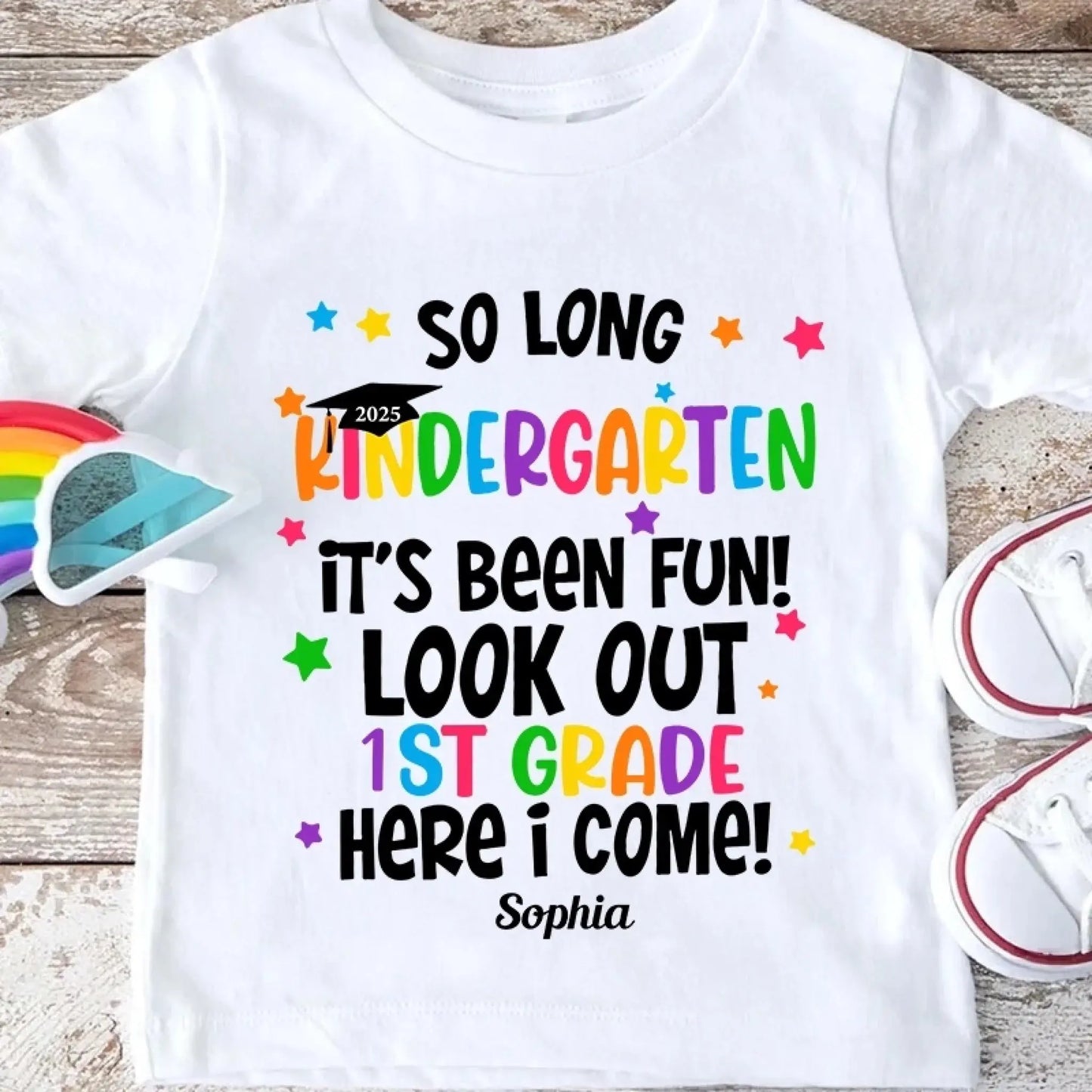 So Long Pre-K It’s Been Fun Shirt – Personalized Pre-K Graduation Gift for Kids – Custom 2025 Preschool T-Shirt Ezcustomize