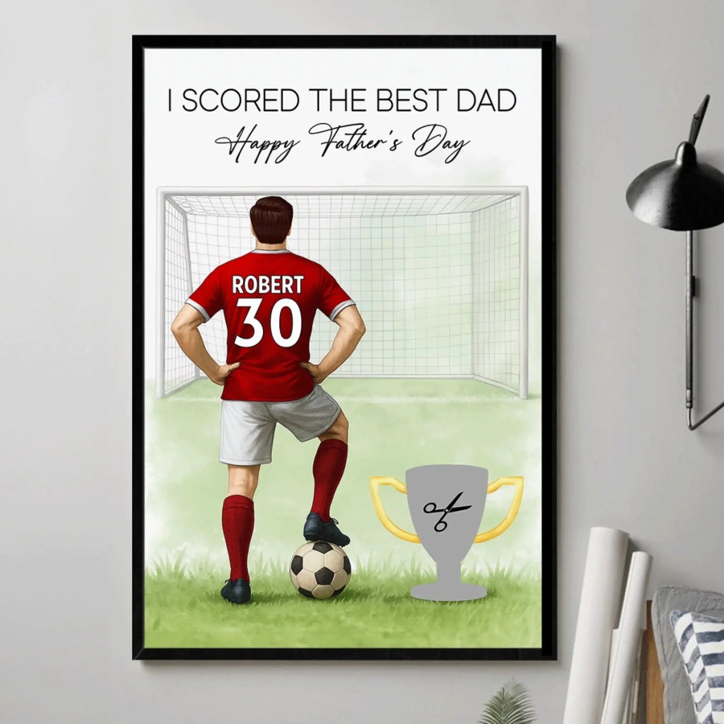 Soccer Dad Father’s Day Print – Personalized Money Gift Poster/Canvas – Custom Gift for Dad or Husband Who Loves Soccer Ezcustomize