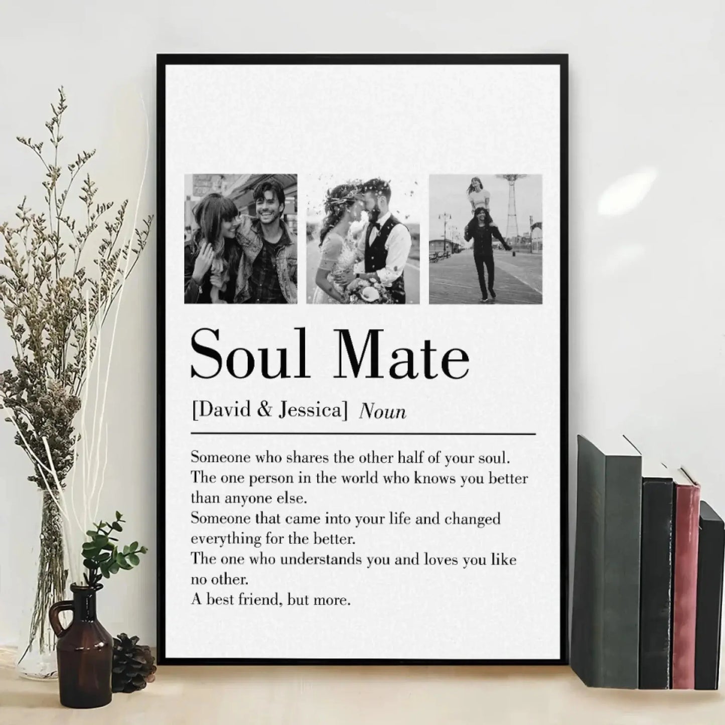 Soul Mate Definition Custom Photo Poster – Personalized Minimalist Wall Art Gift for Your One and Only Ezcustomize
