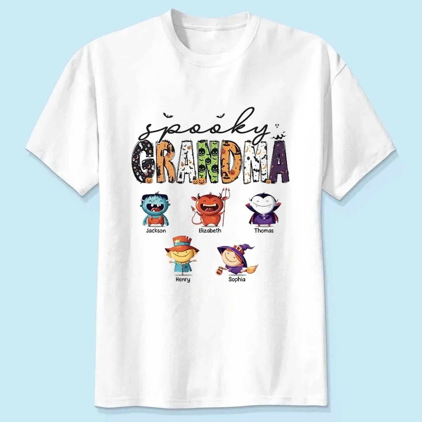 Spooky Grandma Belongs To These Kids - Family Personalized Custom Unisex T-shirt, Hoodie, Sweatshirt - Halloween Gift For Mom, Grandma Ezcustomize