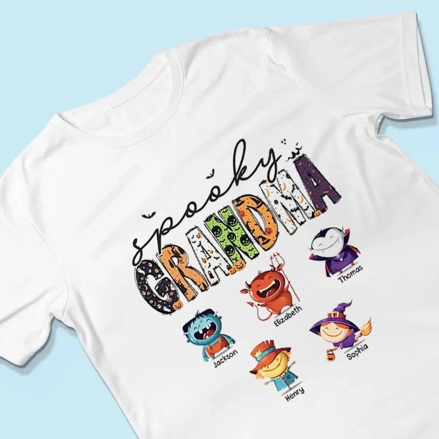 Spooky Grandma Belongs To These Kids - Family Personalized Custom Unisex T-shirt, Hoodie, Sweatshirt - Halloween Gift For Mom, Grandma Ezcustomize