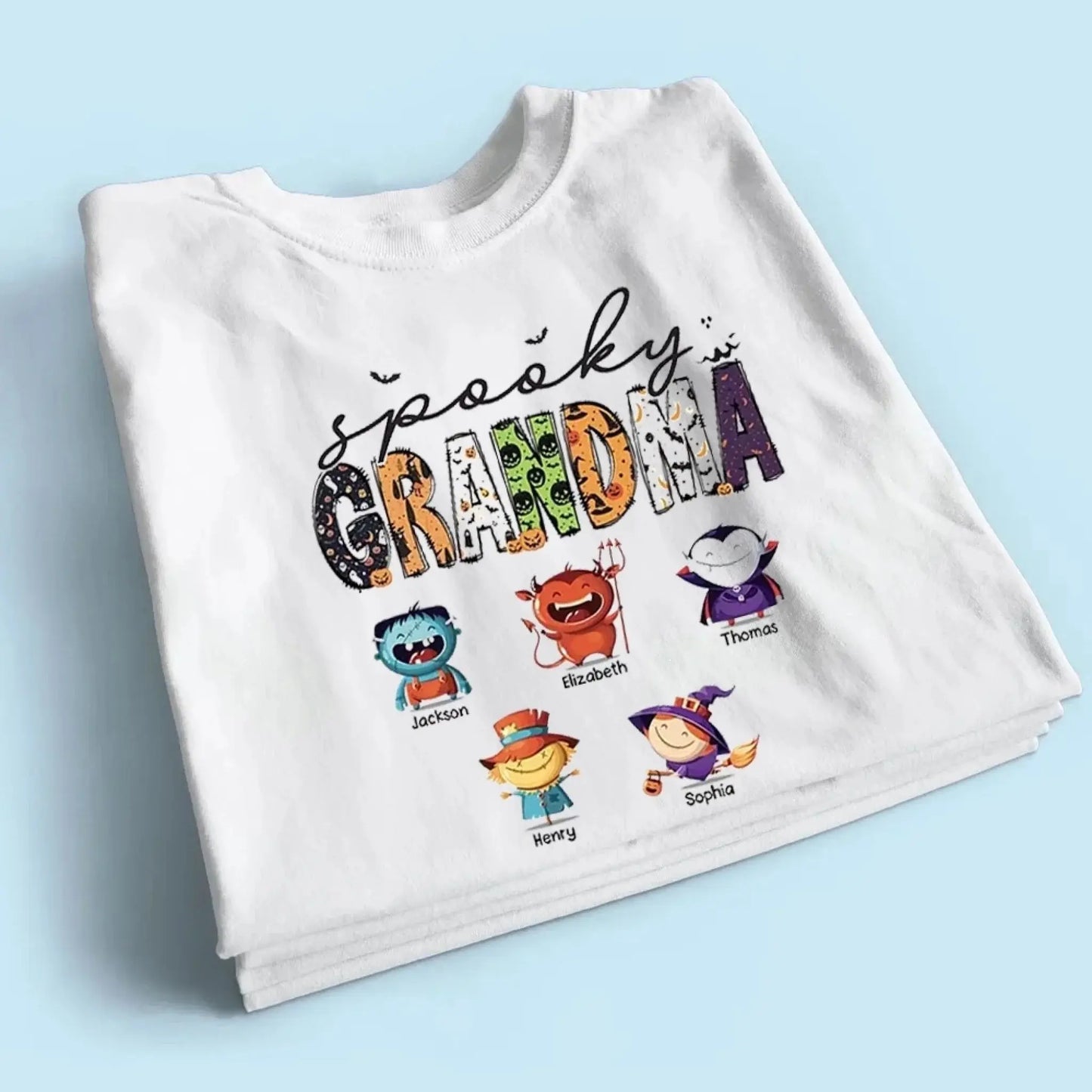 Spooky Grandma Belongs To These Kids - Family Personalized Custom Unisex T-shirt, Hoodie, Sweatshirt - Halloween Gift For Mom, Grandma Ezcustomize