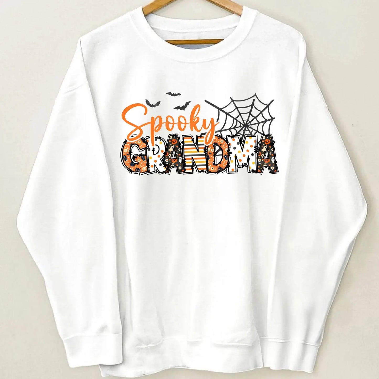 Spooky Mama Halloween Sweatshirt – Personalized Fall Shirt with Kids’ Names on Sleeve – Custom Halloween Gift for Mom Ezcustomize