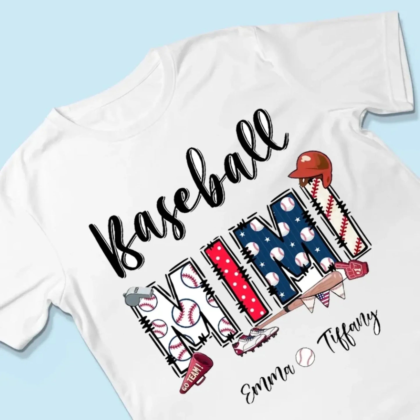 Sports Grandma Shirt – Personalized Baseball T-Shirt with Kid’s Name – Custom Gift for Grandma or Mom Who Loves the Game Ezcustomize