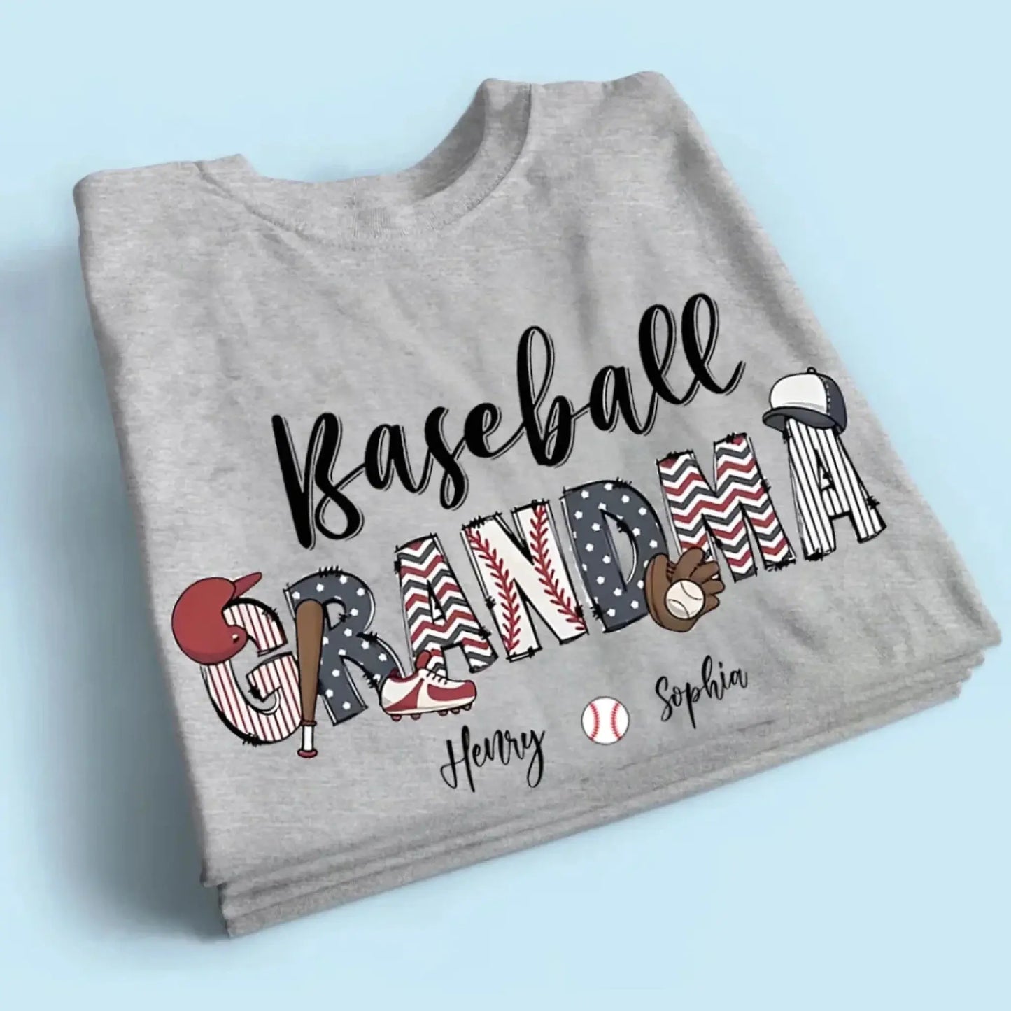 Sports Mom & Grandma Shirt – Personalized Softball T-Shirt – Custom Gift for Mom, Nana, or Grandma from Kid with Name Ezcustomize