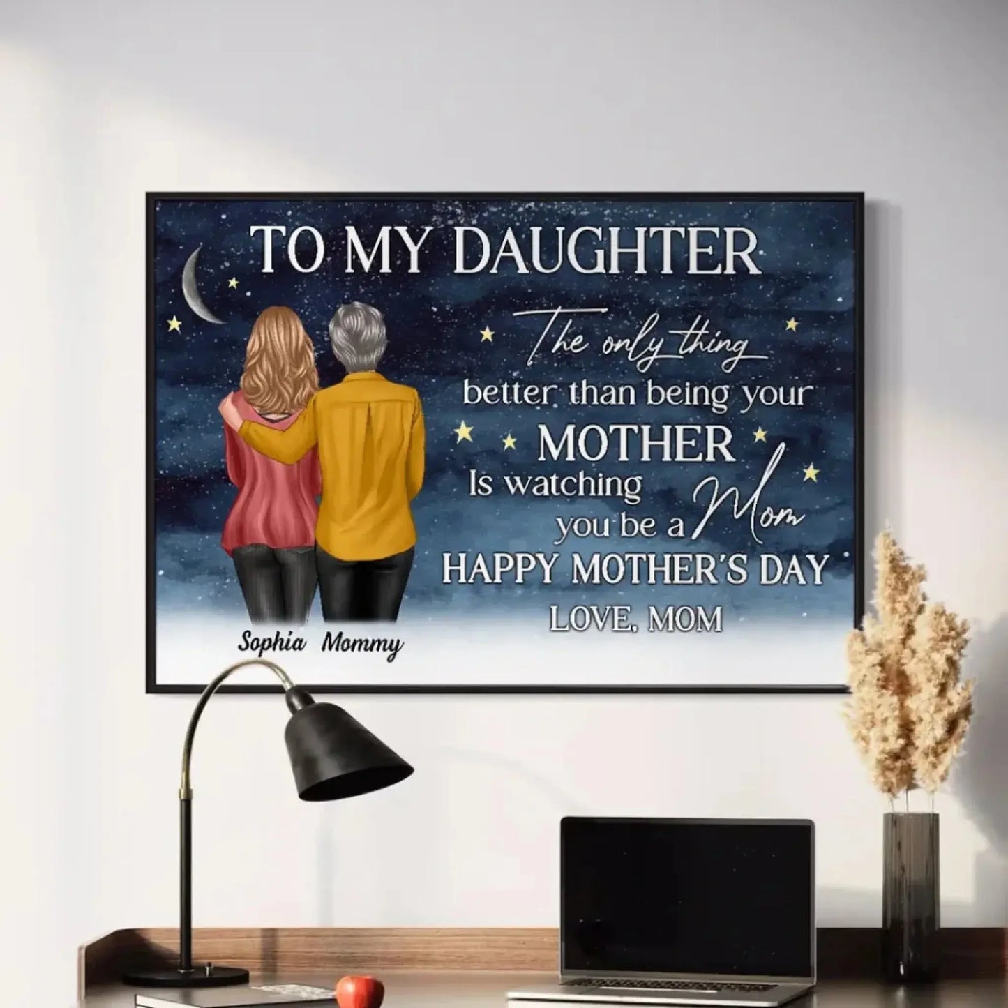 Starry Night Scene – Personalized Poster/Canvas – Mother’s Day Gift for Daughter from Mom Ezcustomize
