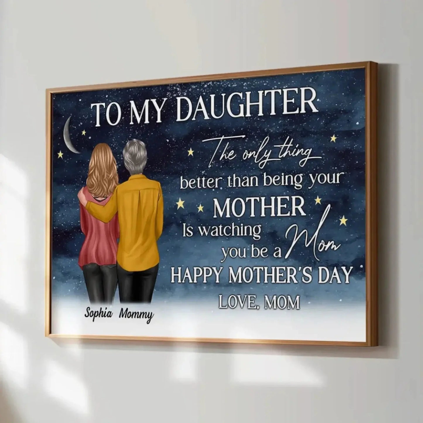 Starry Night Scene – Personalized Poster/Canvas – Mother’s Day Gift for Daughter from Mom Ezcustomize