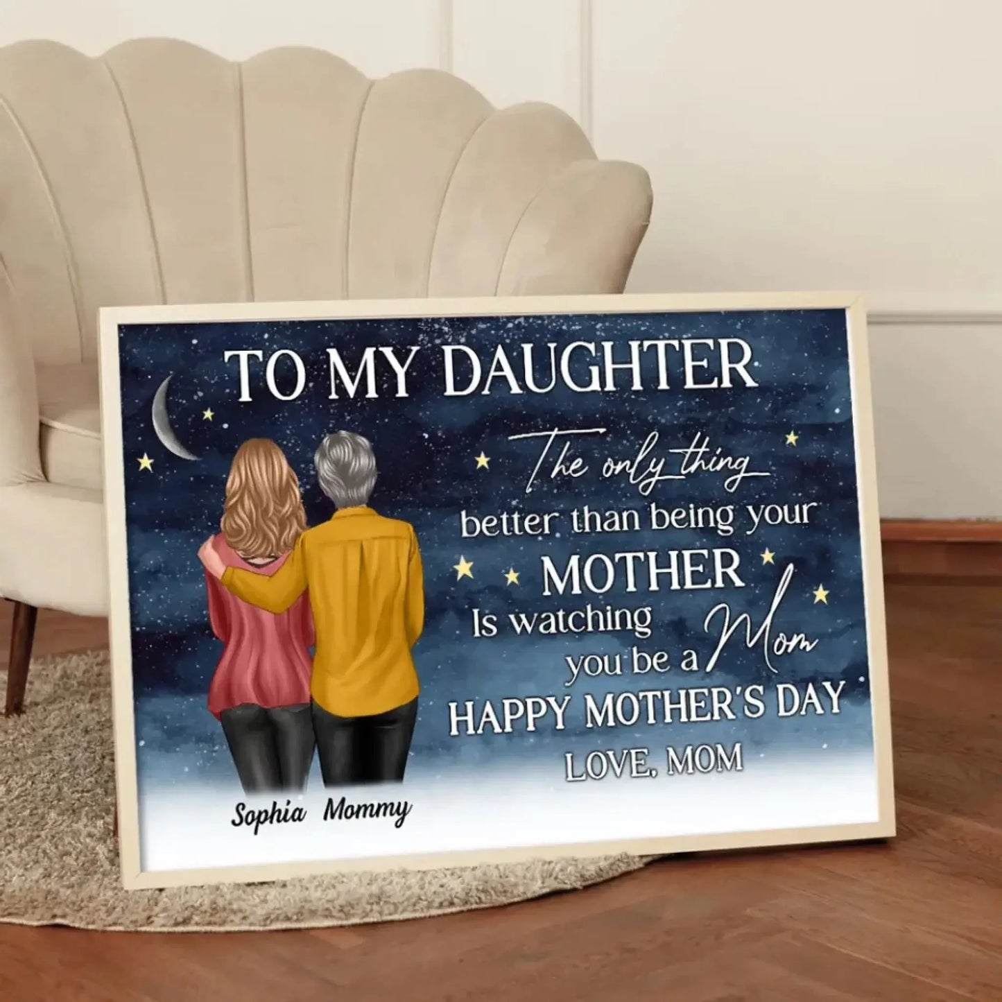 Starry Night Scene – Personalized Poster/Canvas – Mother’s Day Gift for Daughter from Mom Ezcustomize
