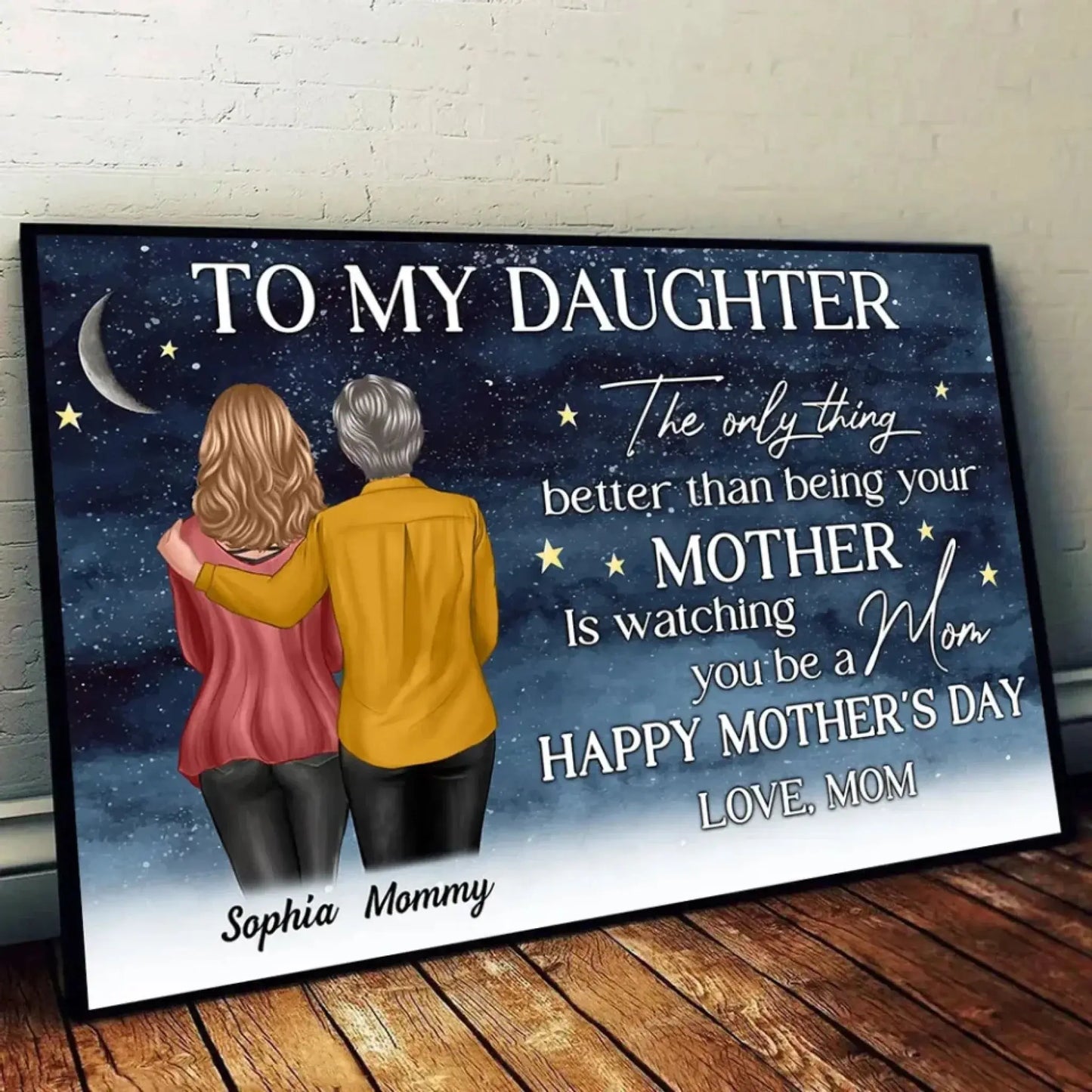 Starry Night Scene – Personalized Poster/Canvas – Mother’s Day Gift for Daughter from Mom Ezcustomize