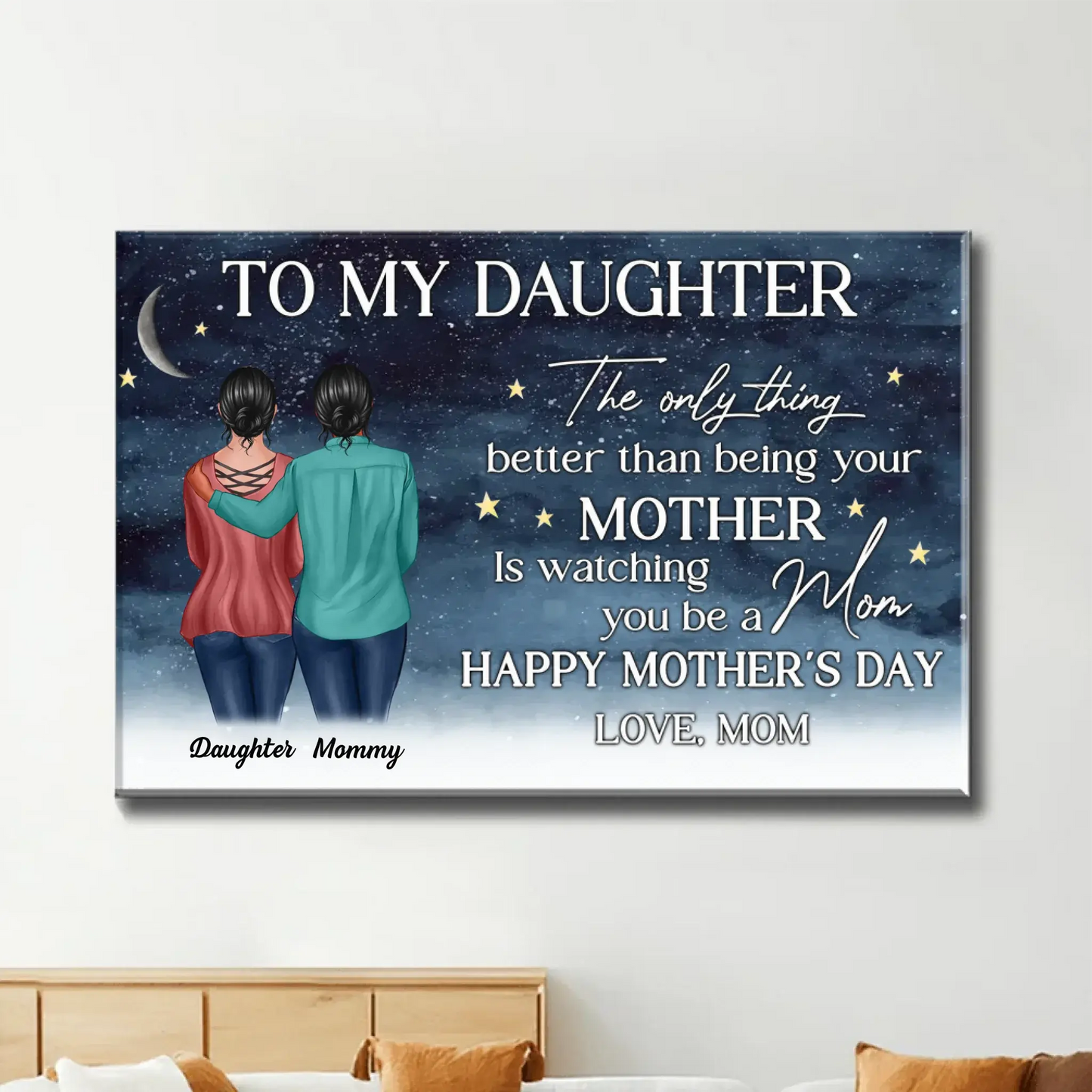 Starry Night Scene – Personalized Poster/Canvas – Mother’s Day Gift for Daughter from Mom Ezcustomize