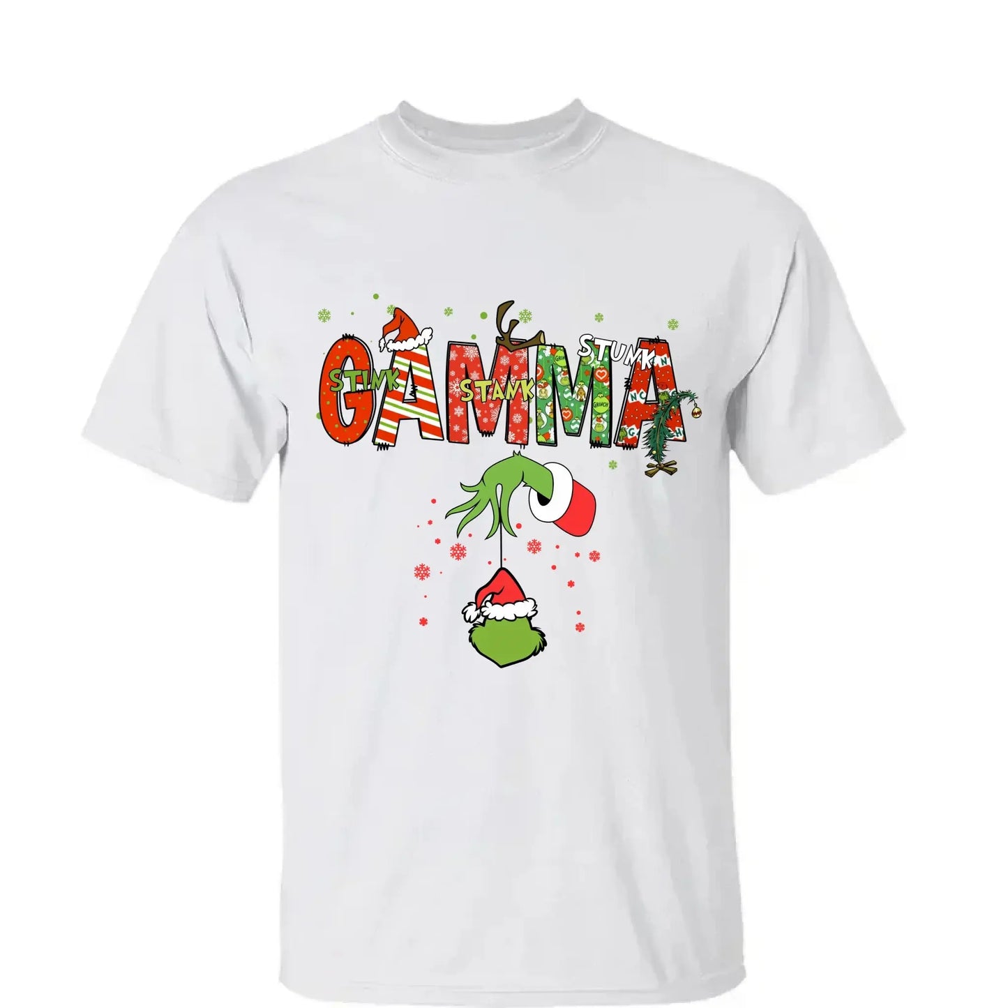 Stink Stank Stunk Grandma Shirt – Personalized Christmas T-Shirt with Kids’ Names – Funny Holiday Gift for Mom, Nana, Gigi Ezcustomize