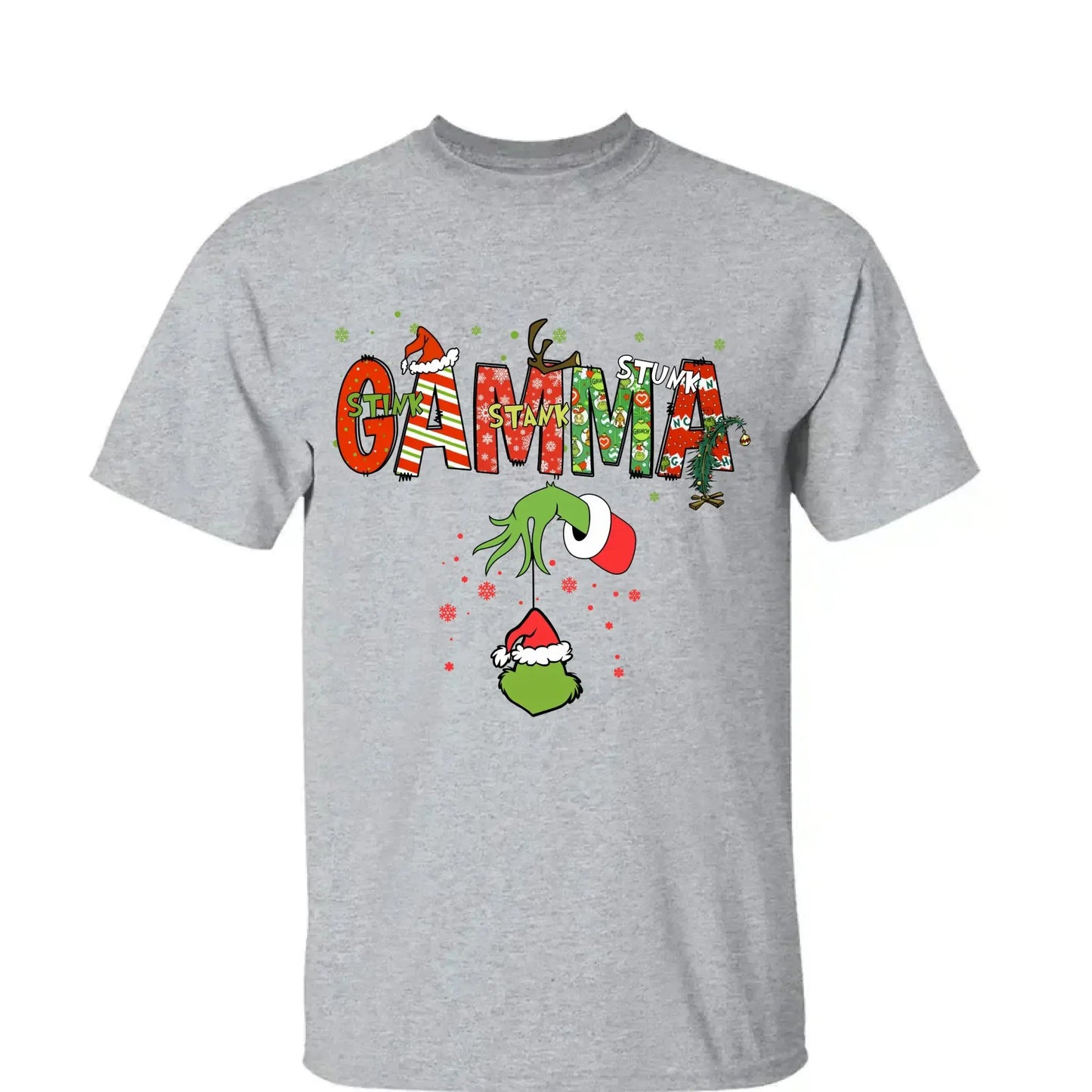 Stink Stank Stunk Grandma Shirt – Personalized Christmas T-Shirt with Kids’ Names – Funny Holiday Gift for Mom, Nana, Gigi Ezcustomize