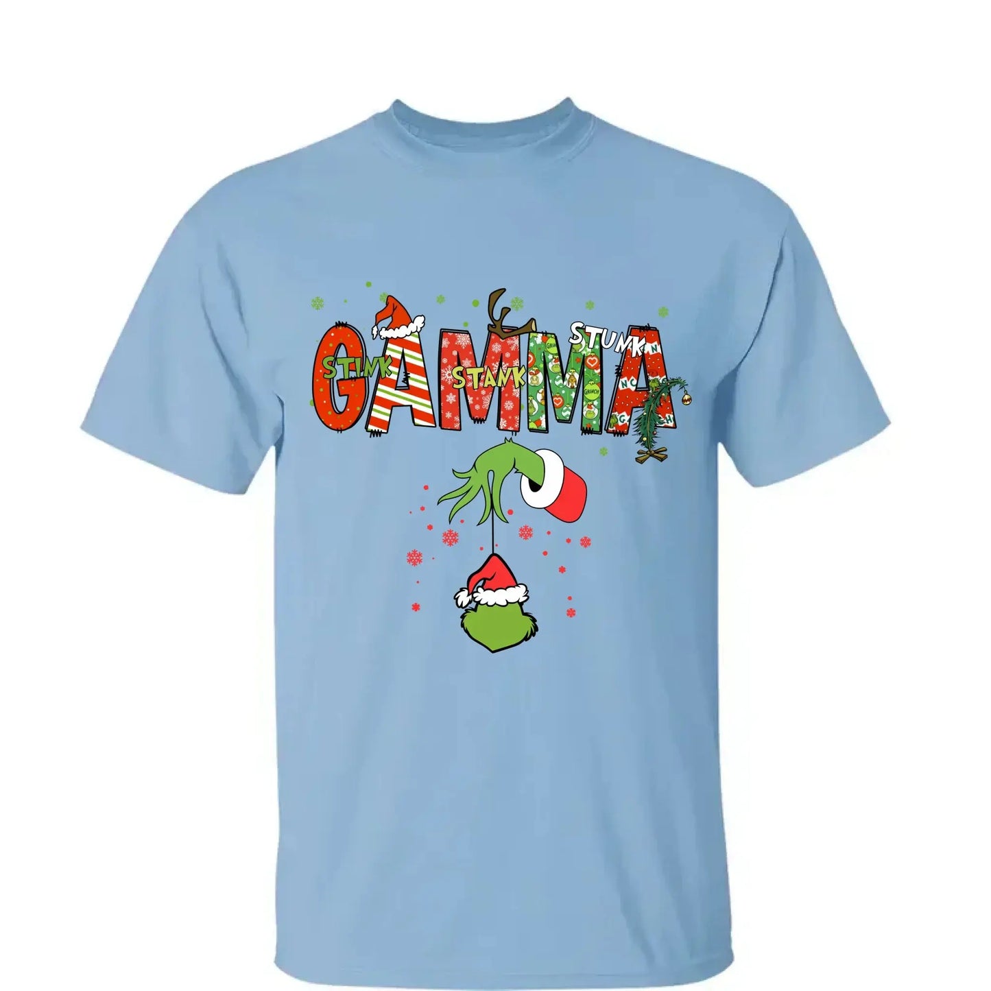 Stink Stank Stunk Grandma Shirt – Personalized Christmas T-Shirt with Kids’ Names – Funny Holiday Gift for Mom, Nana, Gigi Ezcustomize