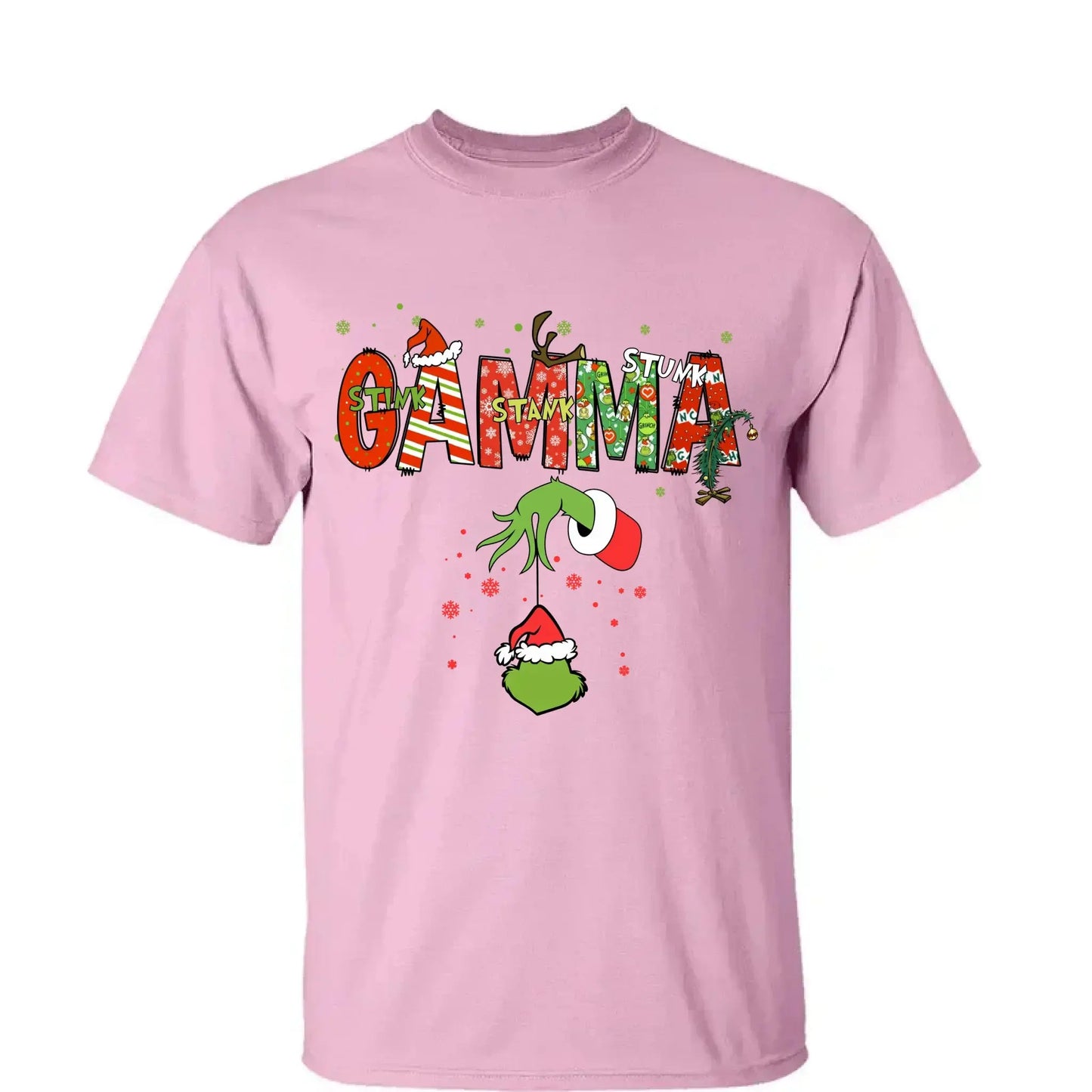 Stink Stank Stunk Grandma Shirt – Personalized Christmas T-Shirt with Kids’ Names – Funny Holiday Gift for Mom, Nana, Gigi Ezcustomize
