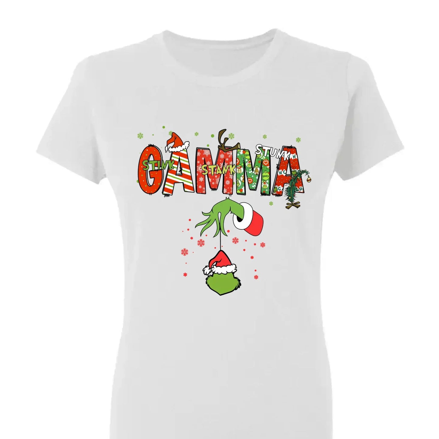 Stink Stank Stunk Grandma Shirt – Personalized Christmas T-Shirt with Kids’ Names – Funny Holiday Gift for Mom, Nana, Gigi Ezcustomize