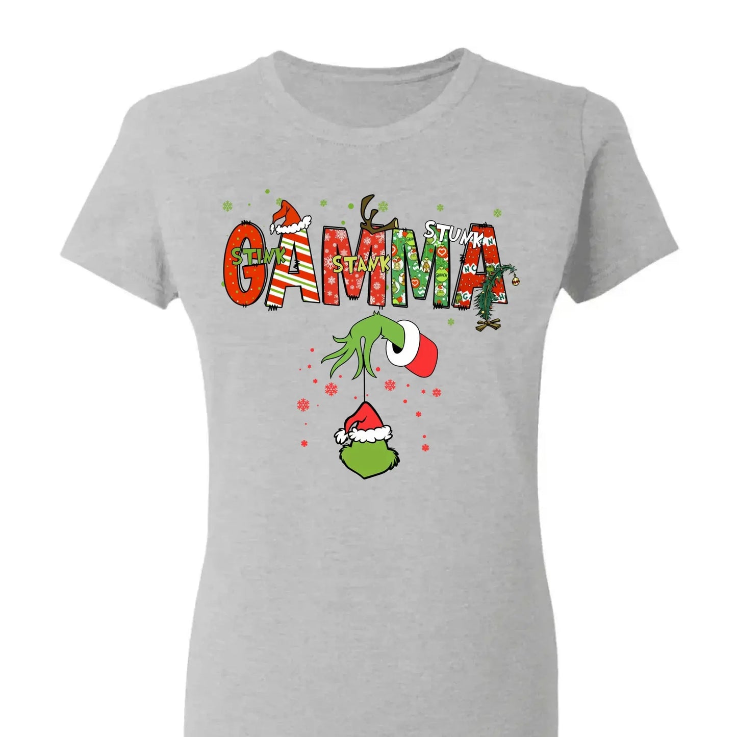 Stink Stank Stunk Grandma Shirt – Personalized Christmas T-Shirt with Kids’ Names – Funny Holiday Gift for Mom, Nana, Gigi Ezcustomize