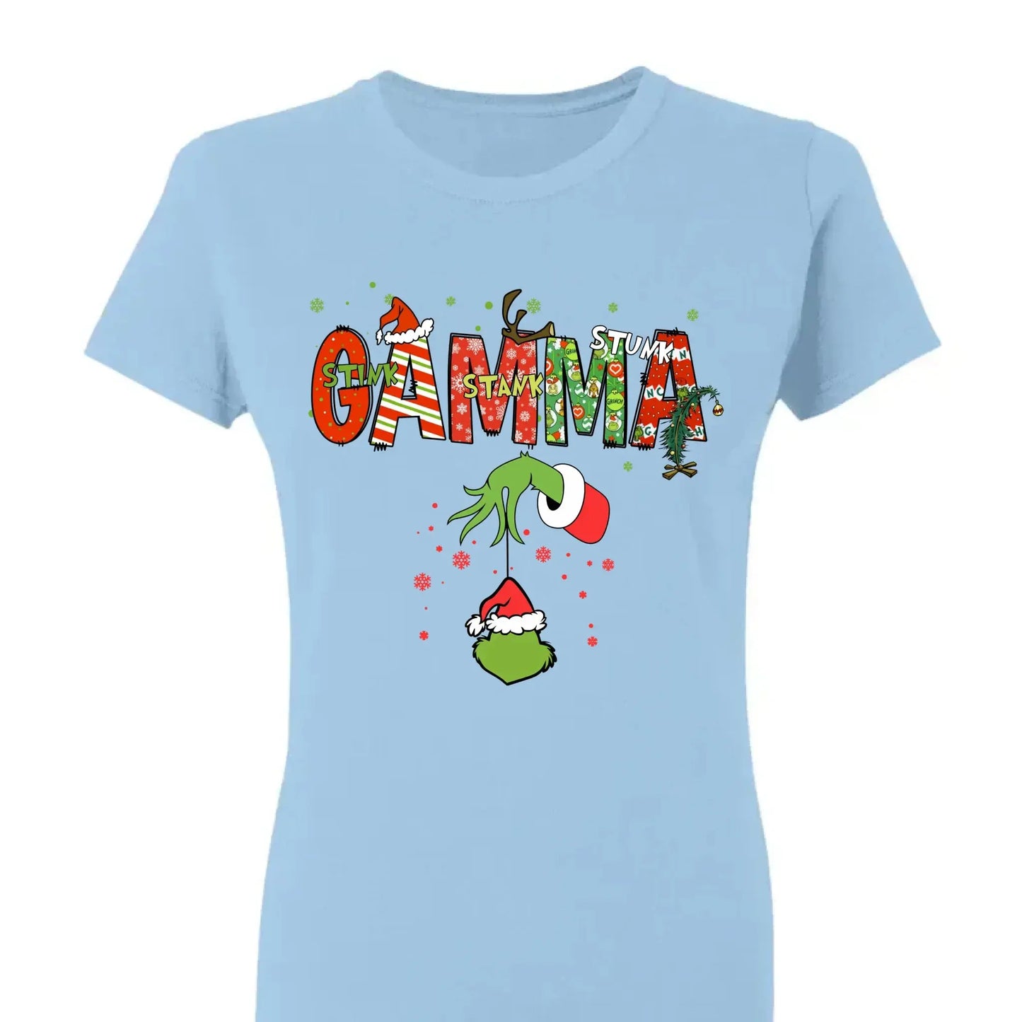 Stink Stank Stunk Grandma Shirt – Personalized Christmas T-Shirt with Kids’ Names – Funny Holiday Gift for Mom, Nana, Gigi Ezcustomize