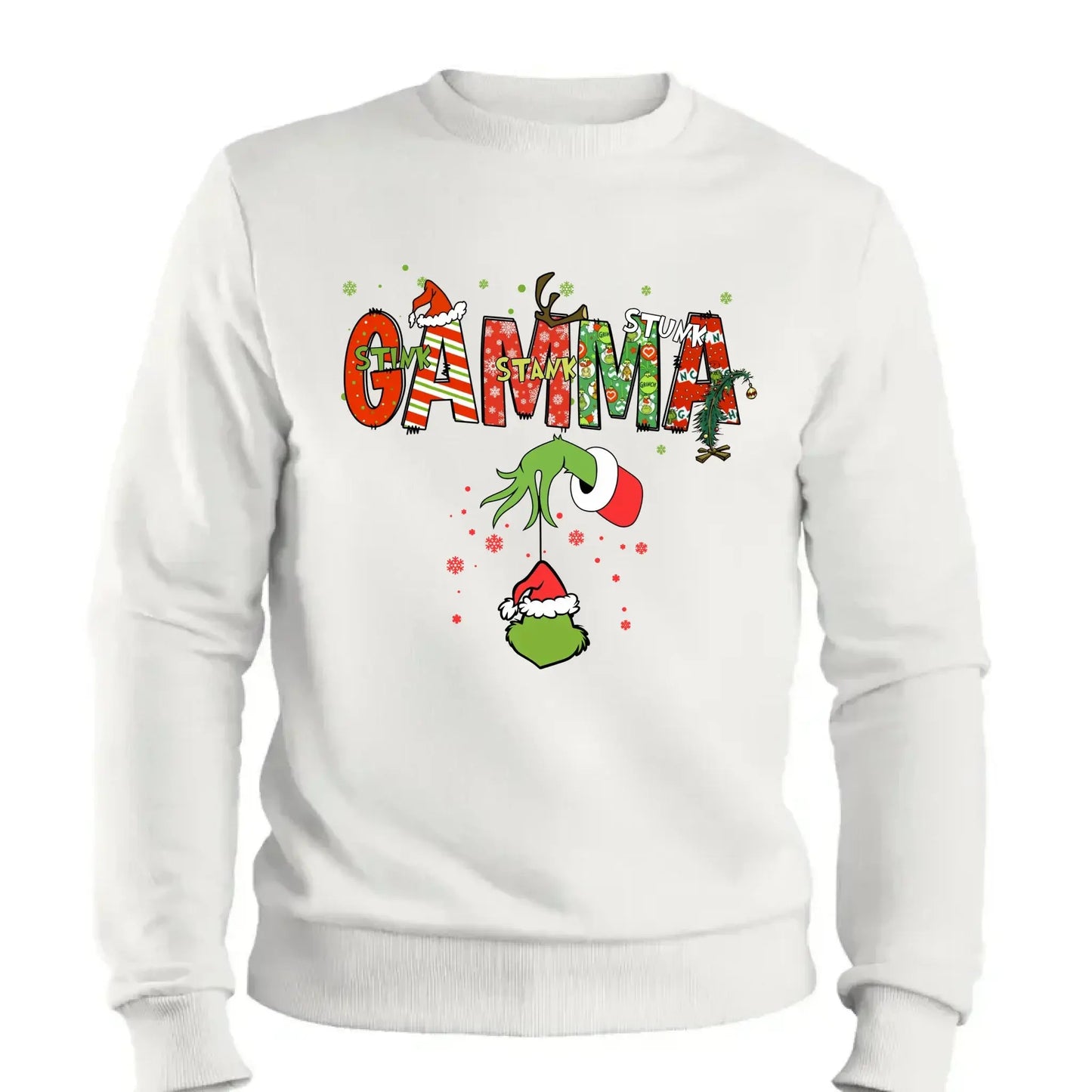 Stink Stank Stunk Grandma Shirt – Personalized Christmas T-Shirt with Kids’ Names – Funny Holiday Gift for Mom, Nana, Gigi Ezcustomize