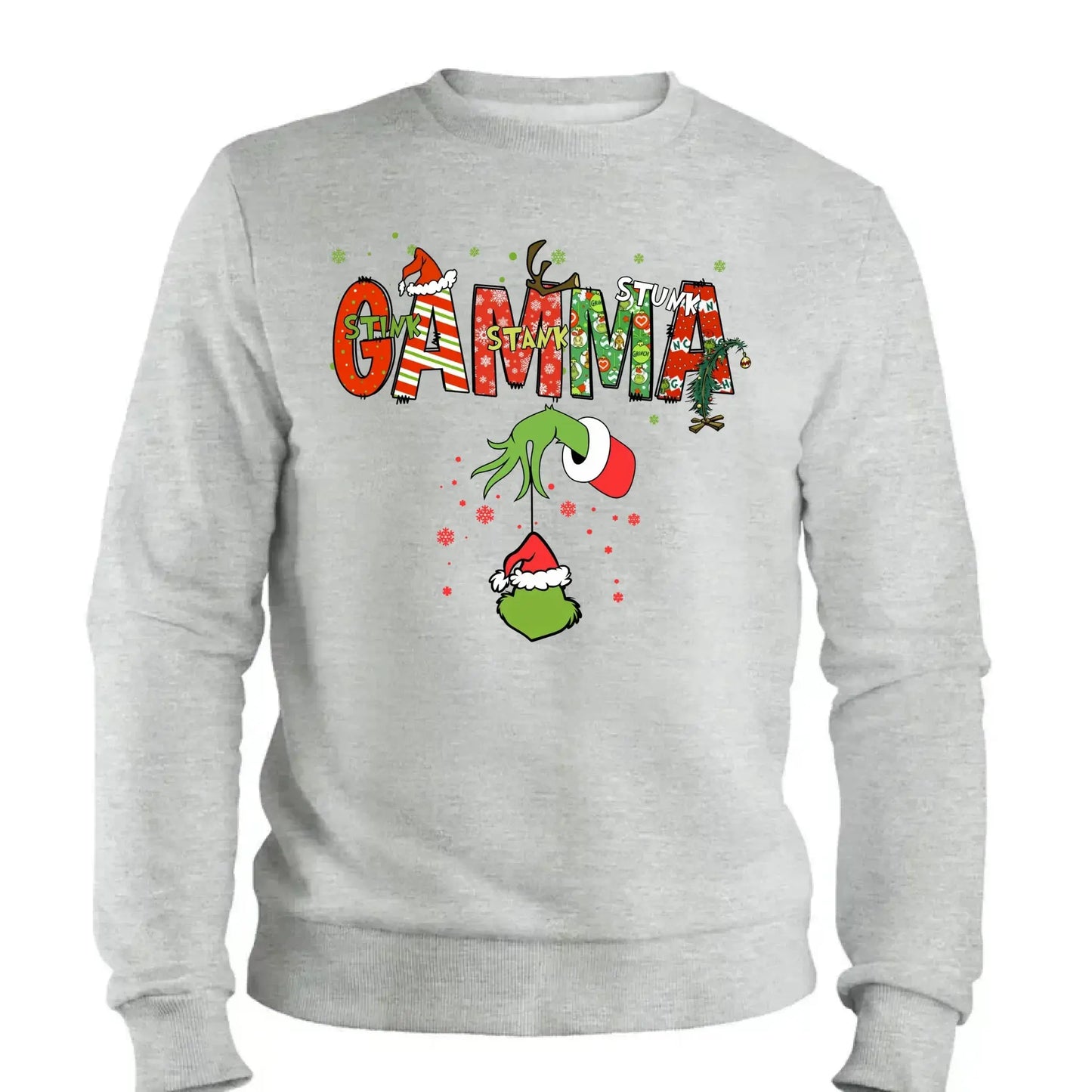 Stink Stank Stunk Grandma Shirt – Personalized Christmas T-Shirt with Kids’ Names – Funny Holiday Gift for Mom, Nana, Gigi Ezcustomize