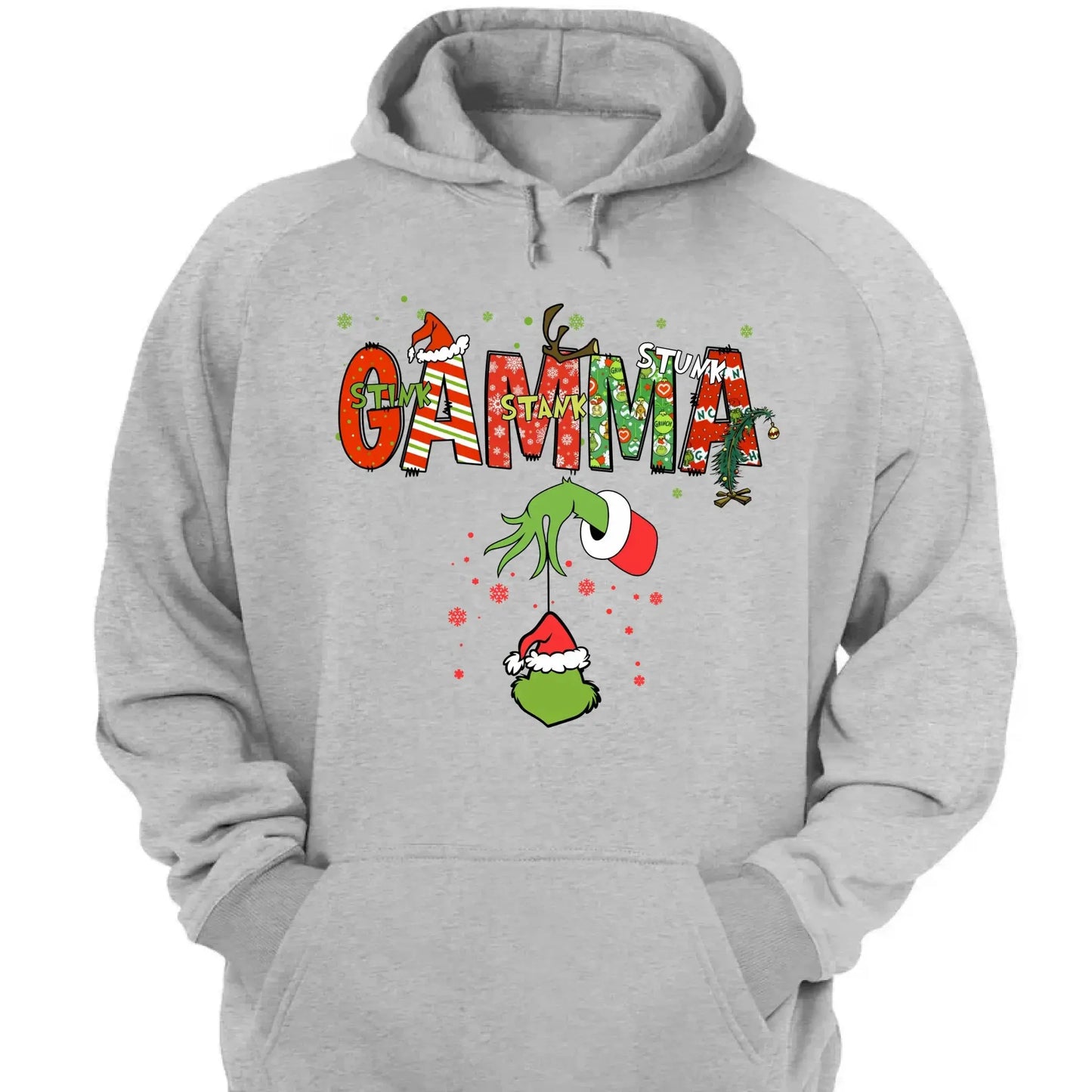 Stink Stank Stunk Grandma Shirt – Personalized Christmas T-Shirt with Kids’ Names – Funny Holiday Gift for Mom, Nana, Gigi Ezcustomize