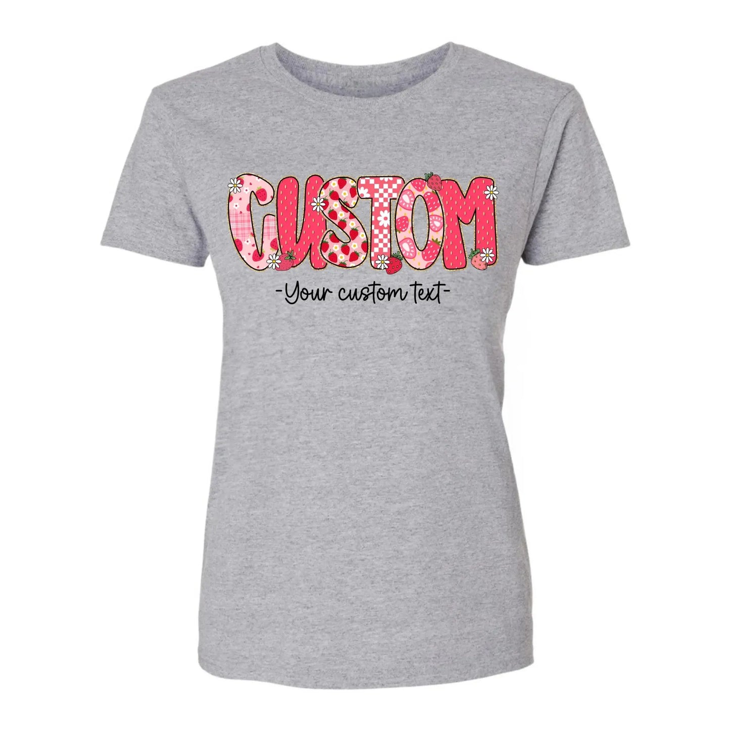 Strawberry Teacher Shirt with Custom Title and Name – Cute Personalized Gift for Teacher, Para, Librarian, Counselor Ezcustomize