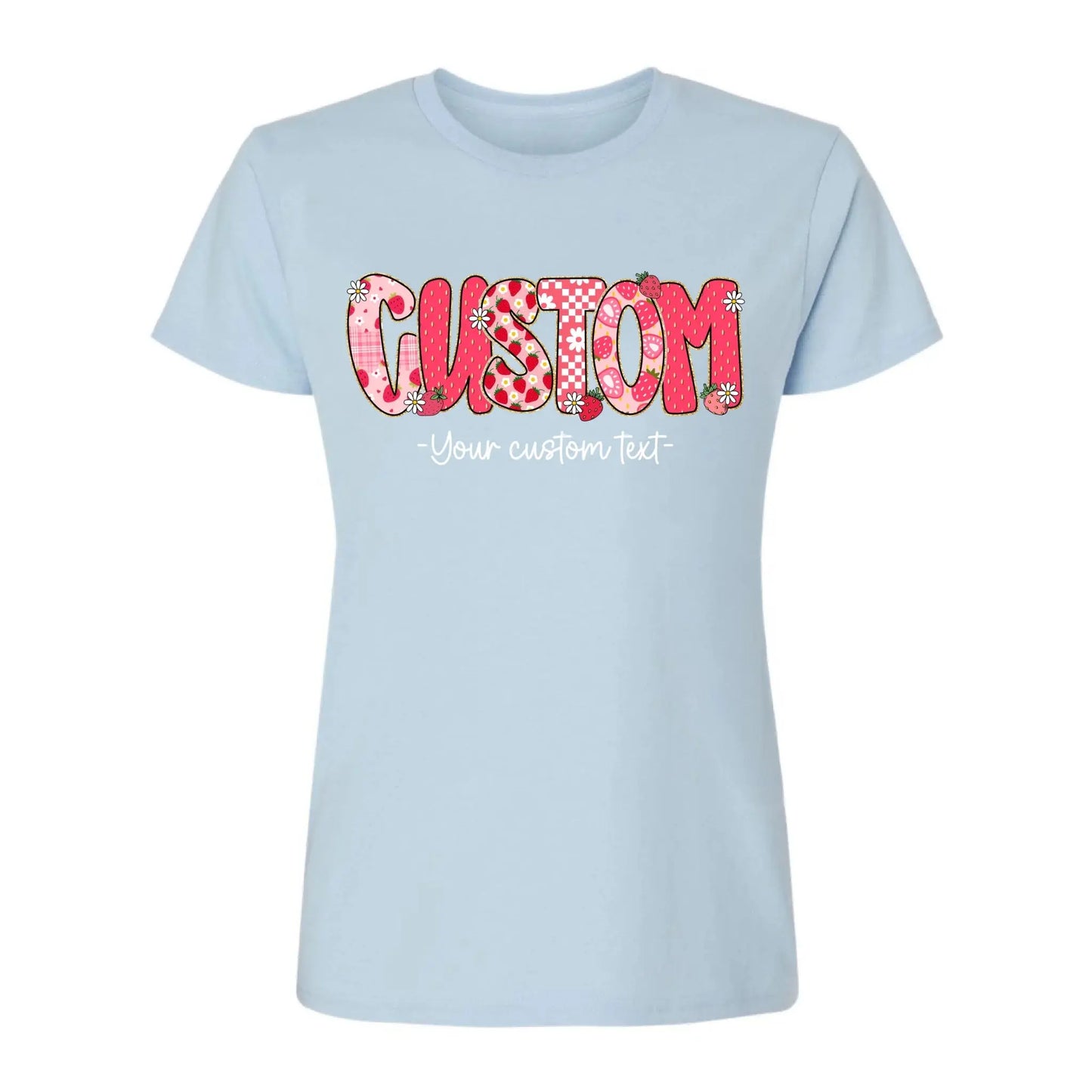 Strawberry Teacher Shirt with Custom Title and Name – Cute Personalized Gift for Teacher, Para, Librarian, Counselor Ezcustomize