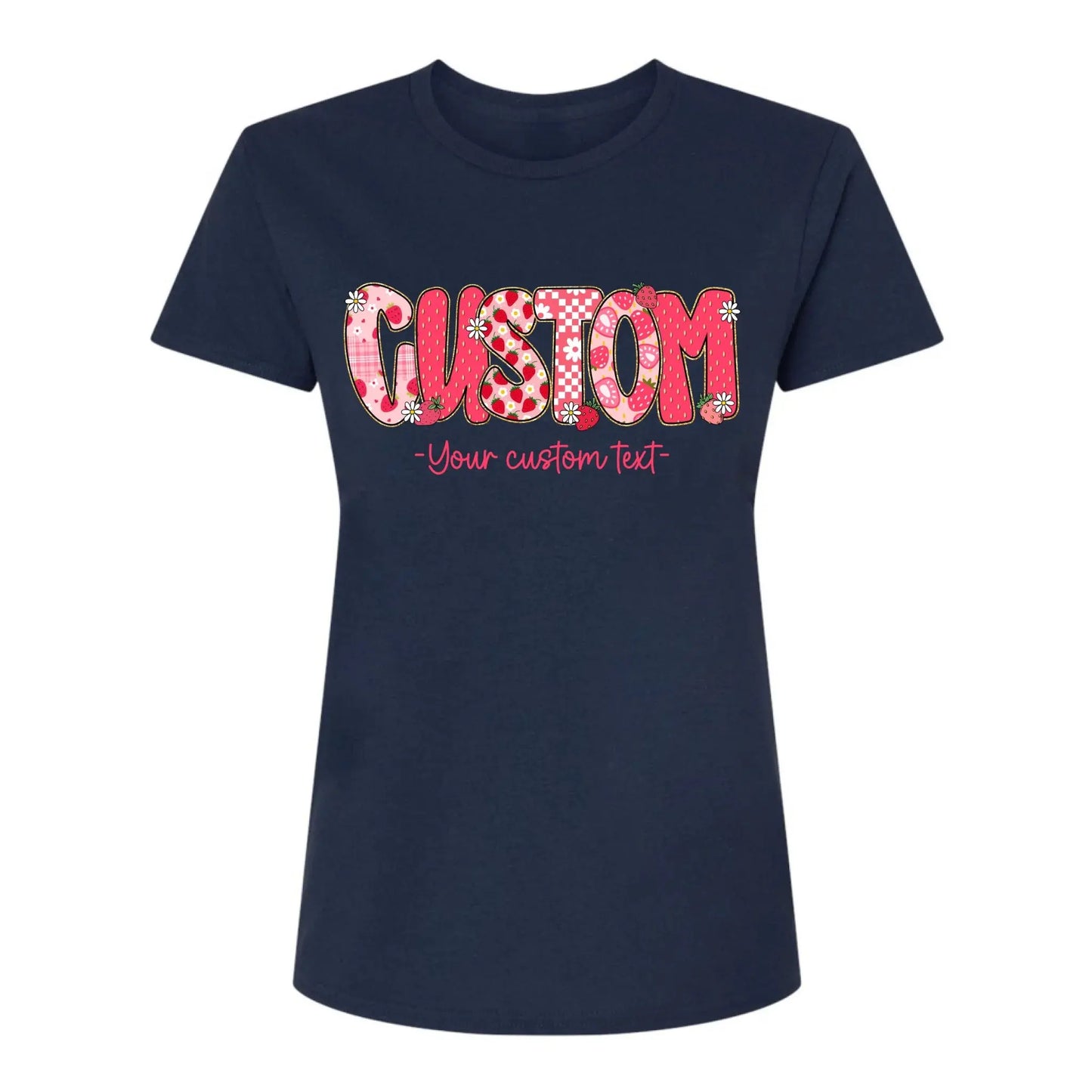 Strawberry Teacher Shirt with Custom Title and Name – Cute Personalized Gift for Teacher, Para, Librarian, Counselor Ezcustomize