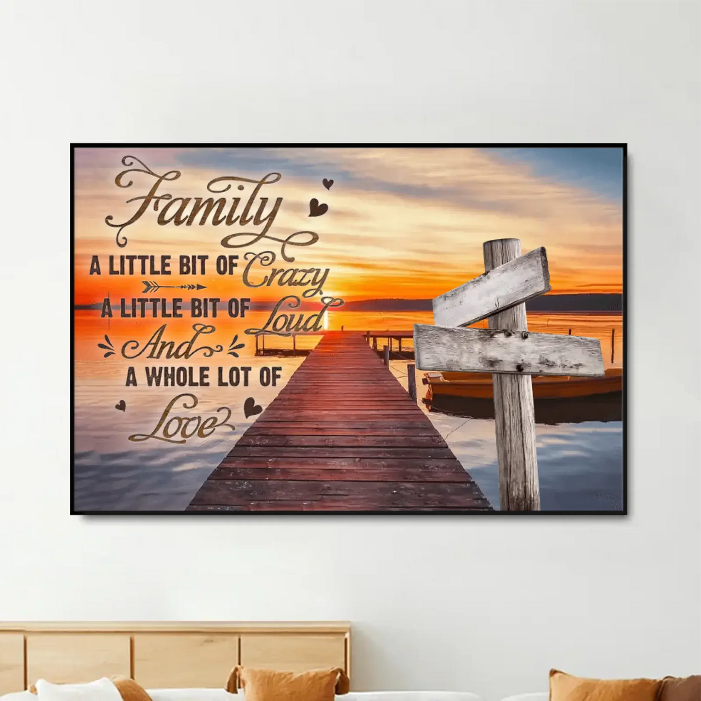 Street Sign Family Name Art – Personalized Canvas Print – Crazy, Loud, Love Wall Décor for Home & Family Gift Ezcustomize