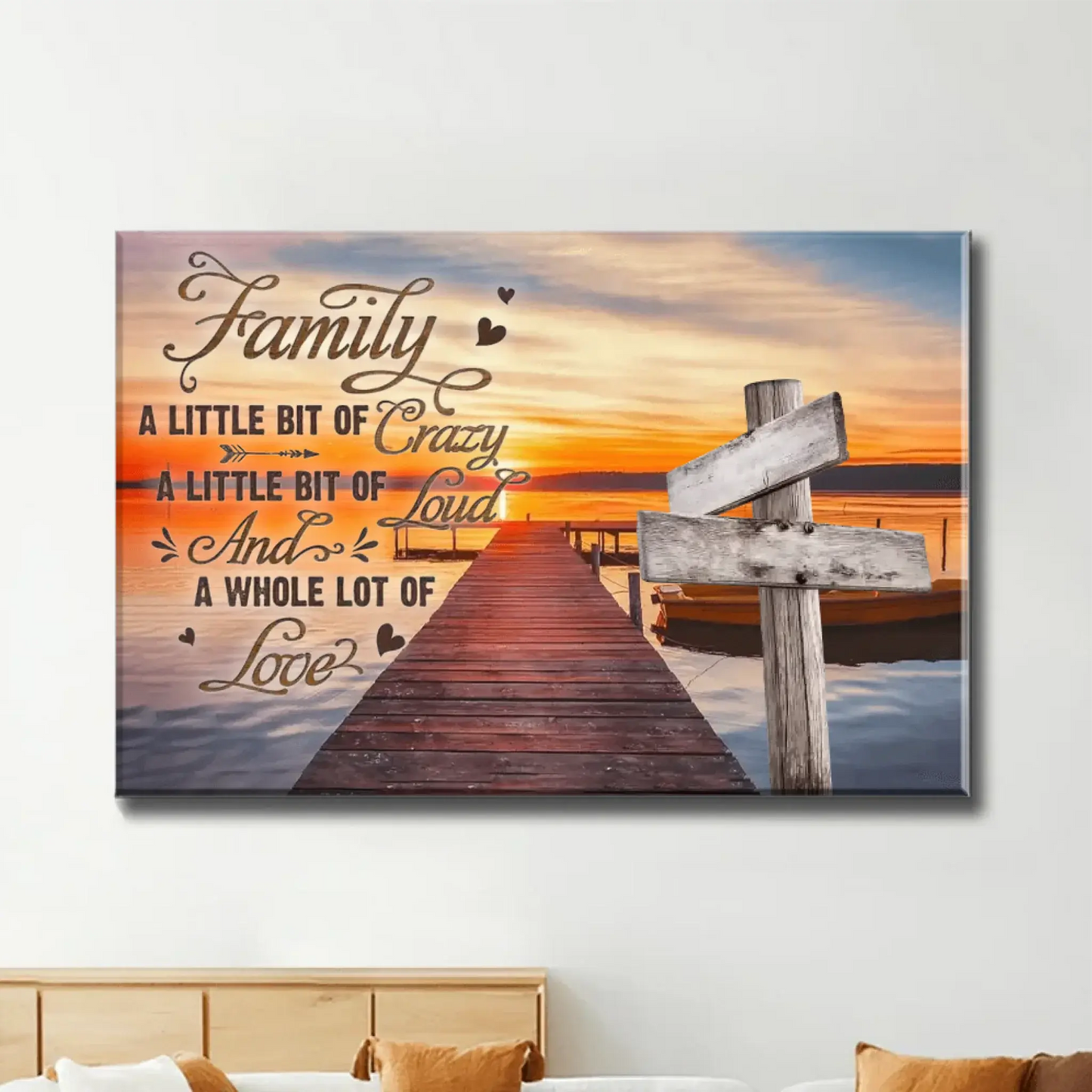Street Sign Family Name Art – Personalized Canvas Print – Crazy, Loud, Love Wall Décor for Home & Family Gift Ezcustomize