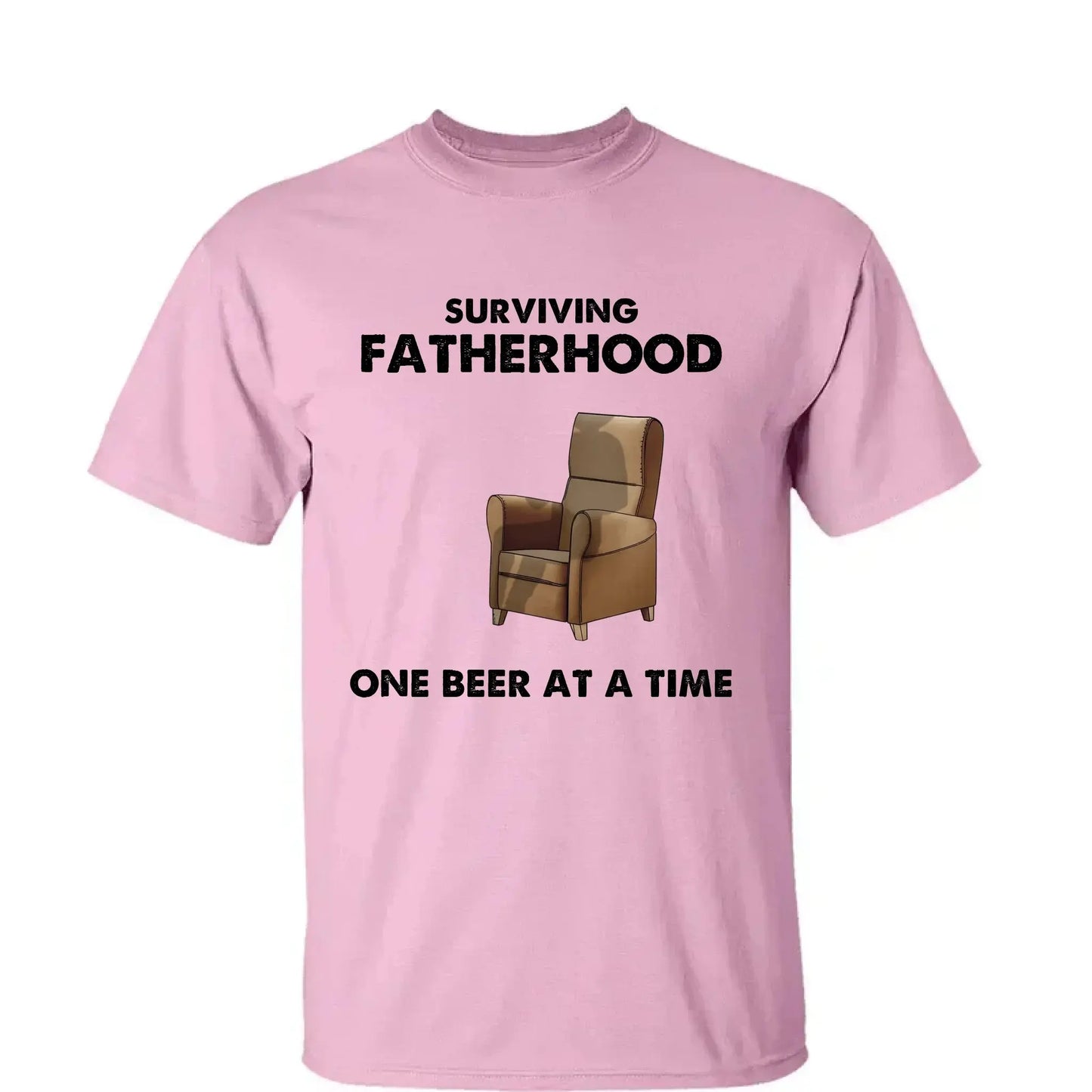 Surviving Fatherhood One Beer at a Time – Personalized T-Shirt – Funny Custom Gift for Grandpa or Papa Ezcustomize