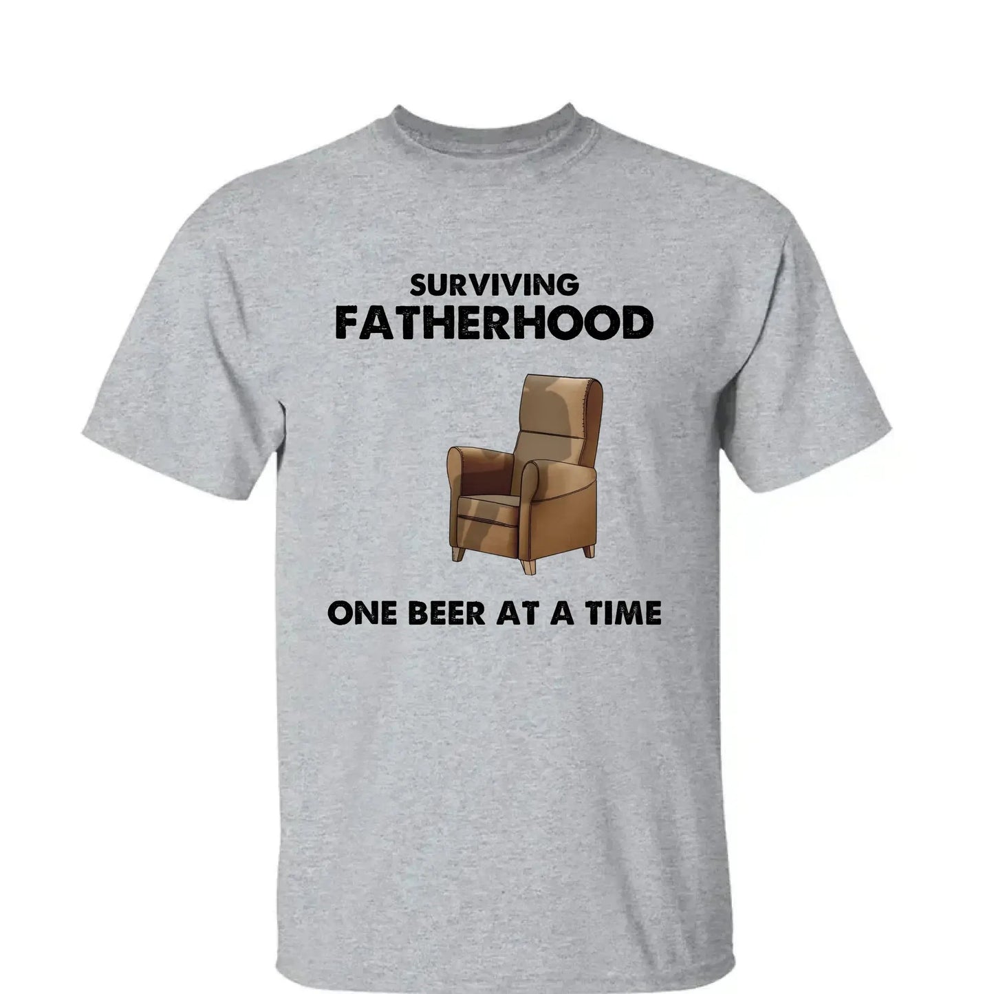 Surviving Fatherhood One Beer at a Time – Personalized T-Shirt – Funny Custom Gift for Grandpa or Papa Ezcustomize