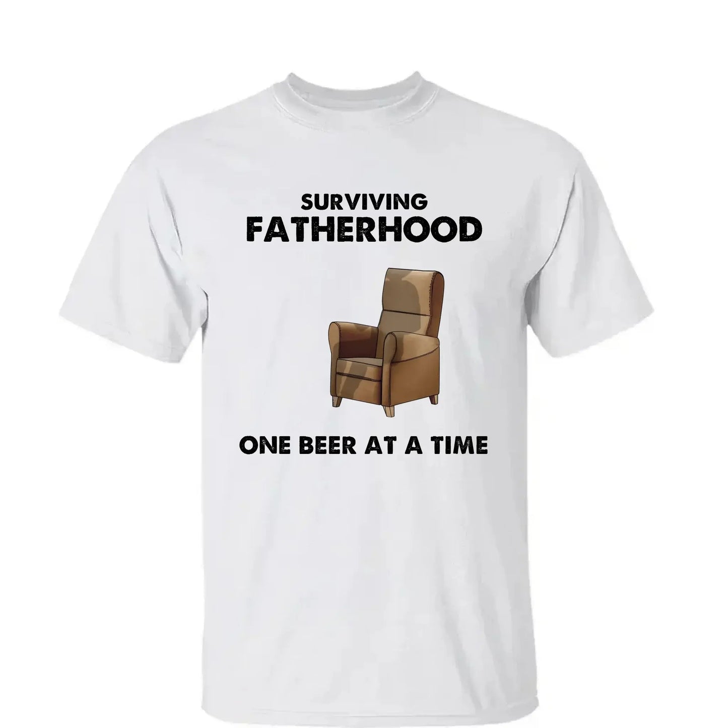 Surviving Fatherhood One Beer at a Time – Personalized T-Shirt – Funny Custom Gift for Grandpa or Papa Ezcustomize