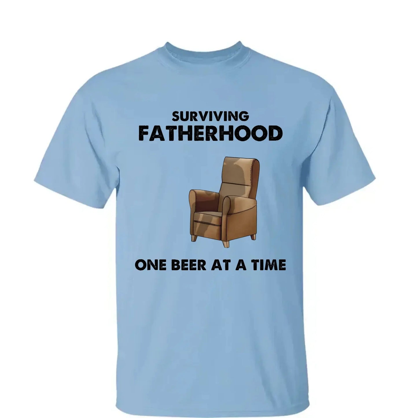 Surviving Fatherhood One Beer at a Time – Personalized T-Shirt – Funny Custom Gift for Grandpa or Papa Ezcustomize