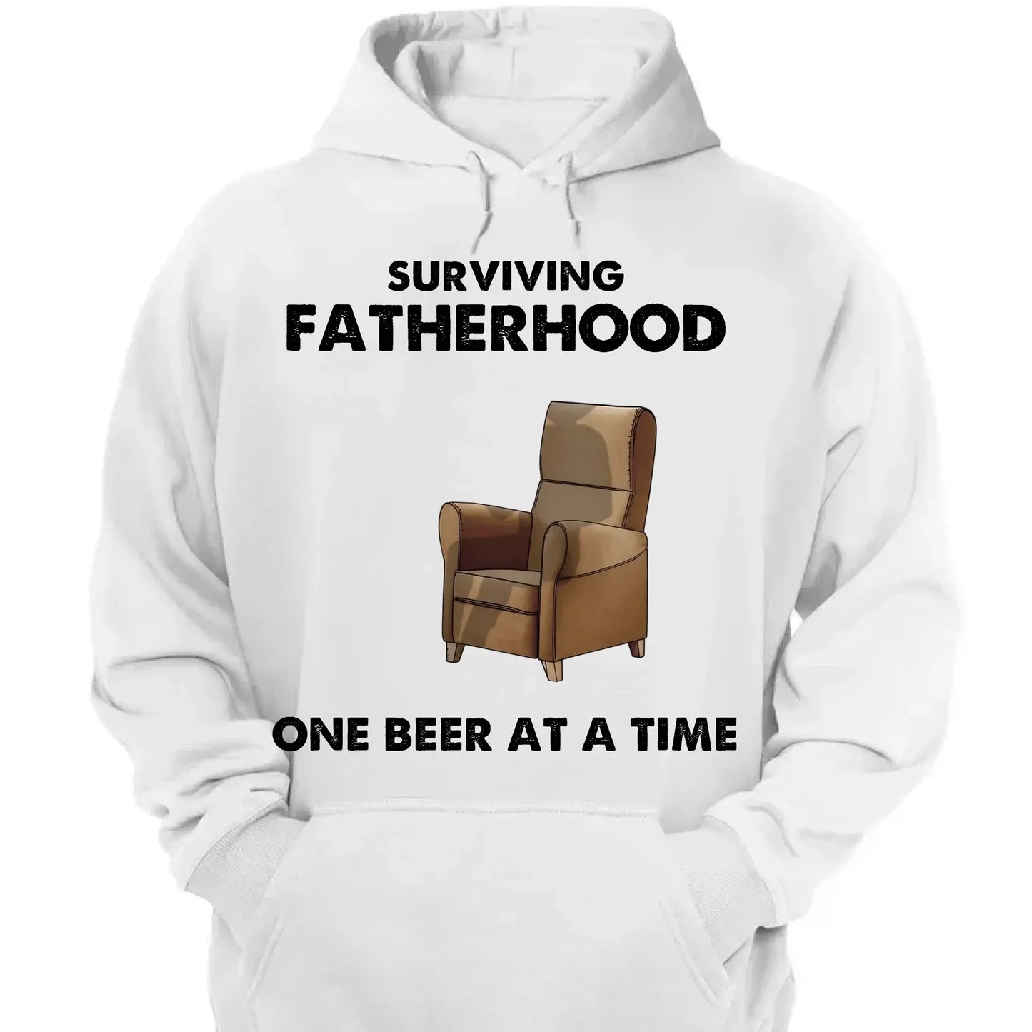 Surviving Fatherhood One Beer at a Time – Personalized T-Shirt – Funny Custom Gift for Grandpa or Papa Ezcustomize
