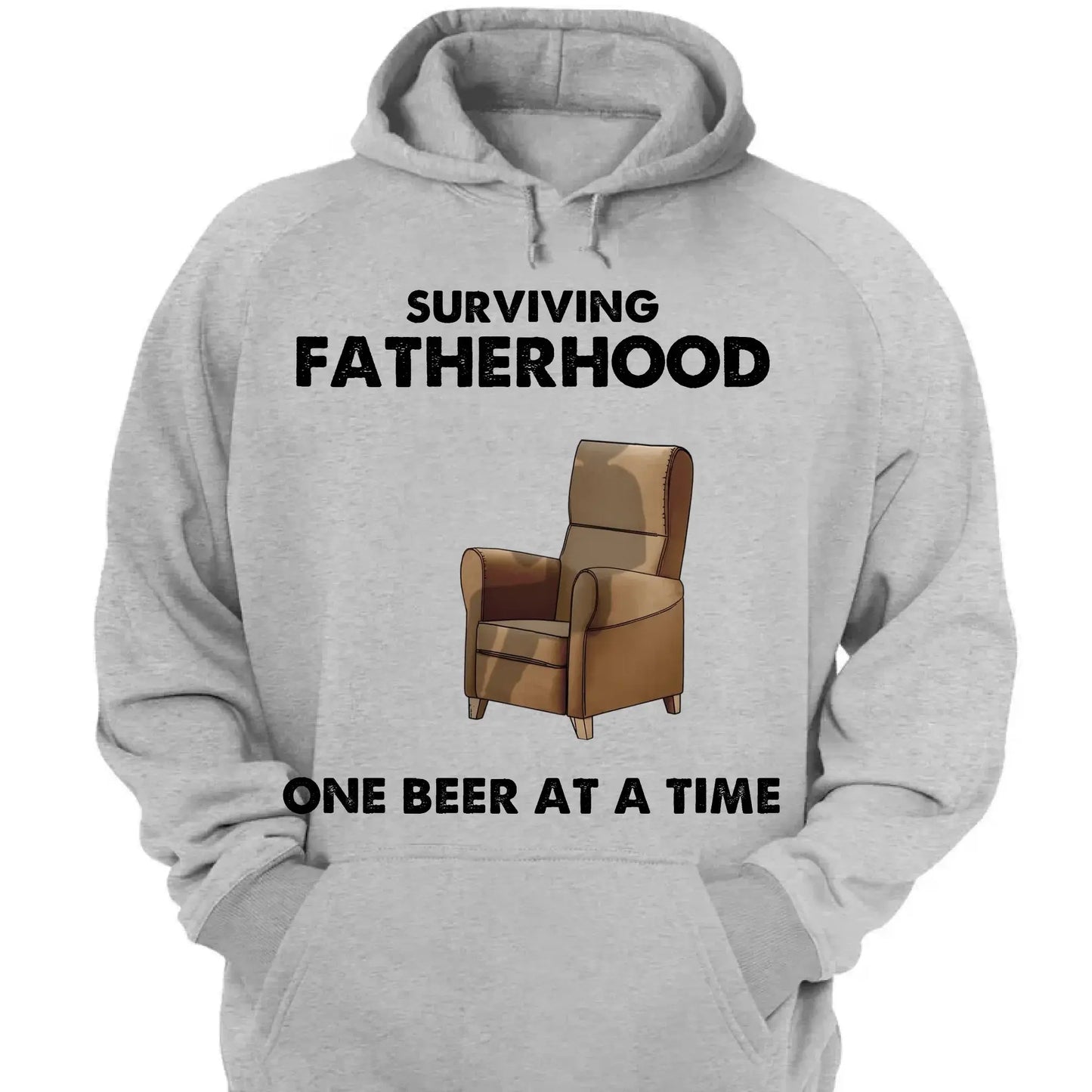 Surviving Fatherhood One Beer at a Time – Personalized T-Shirt – Funny Custom Gift for Grandpa or Papa Ezcustomize