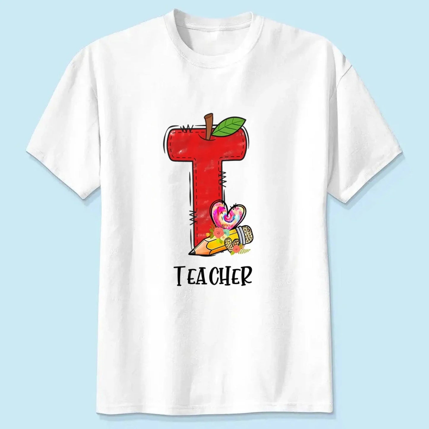 T Is For Teacher Shirt – Personalized Back to School Gift for Preschool, Pre-K, Kindergarten & Paraprofessional Ezcustomize