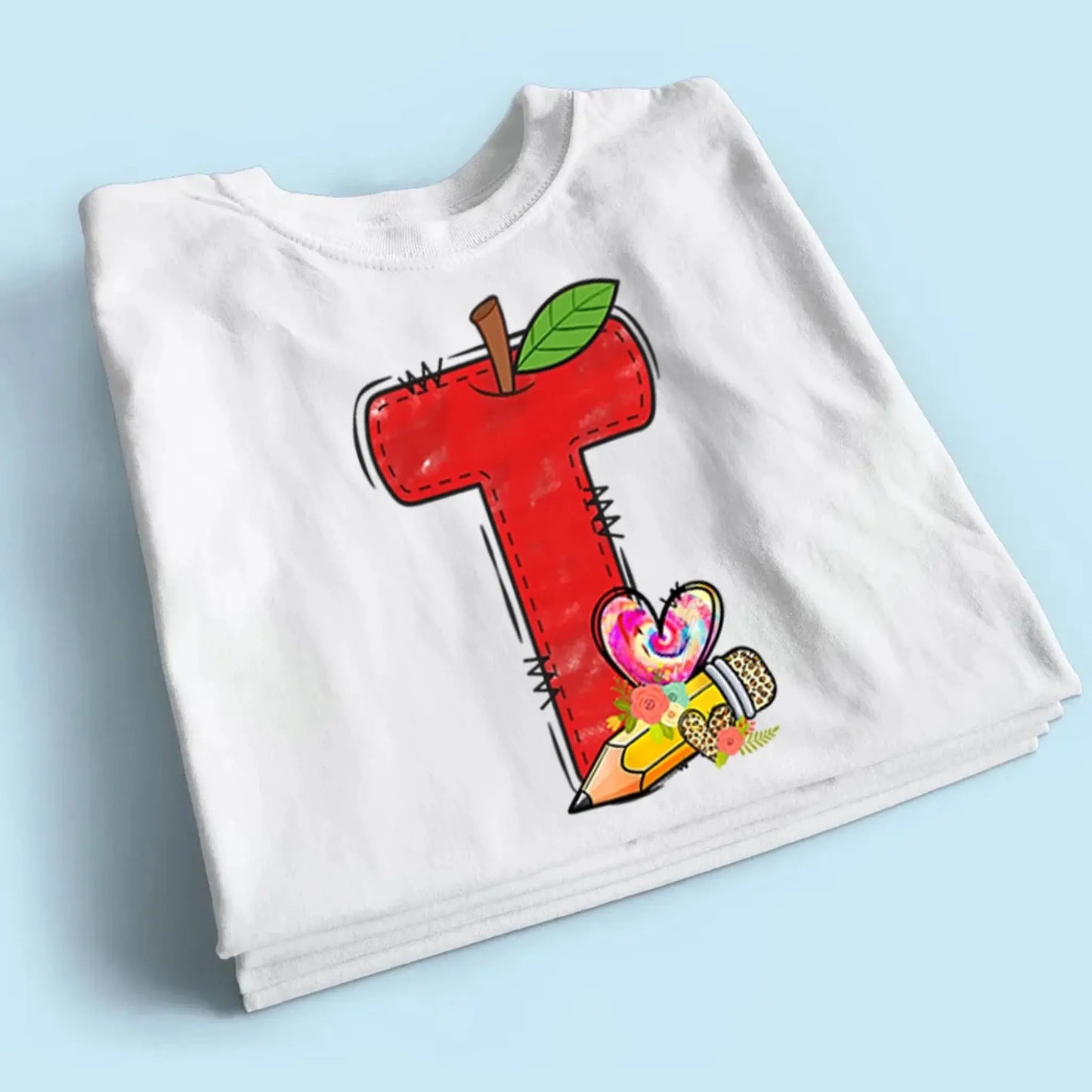 T Is For Teacher Shirt – Personalized Back to School Gift for Preschool, Pre-K, Kindergarten & Paraprofessional Ezcustomize