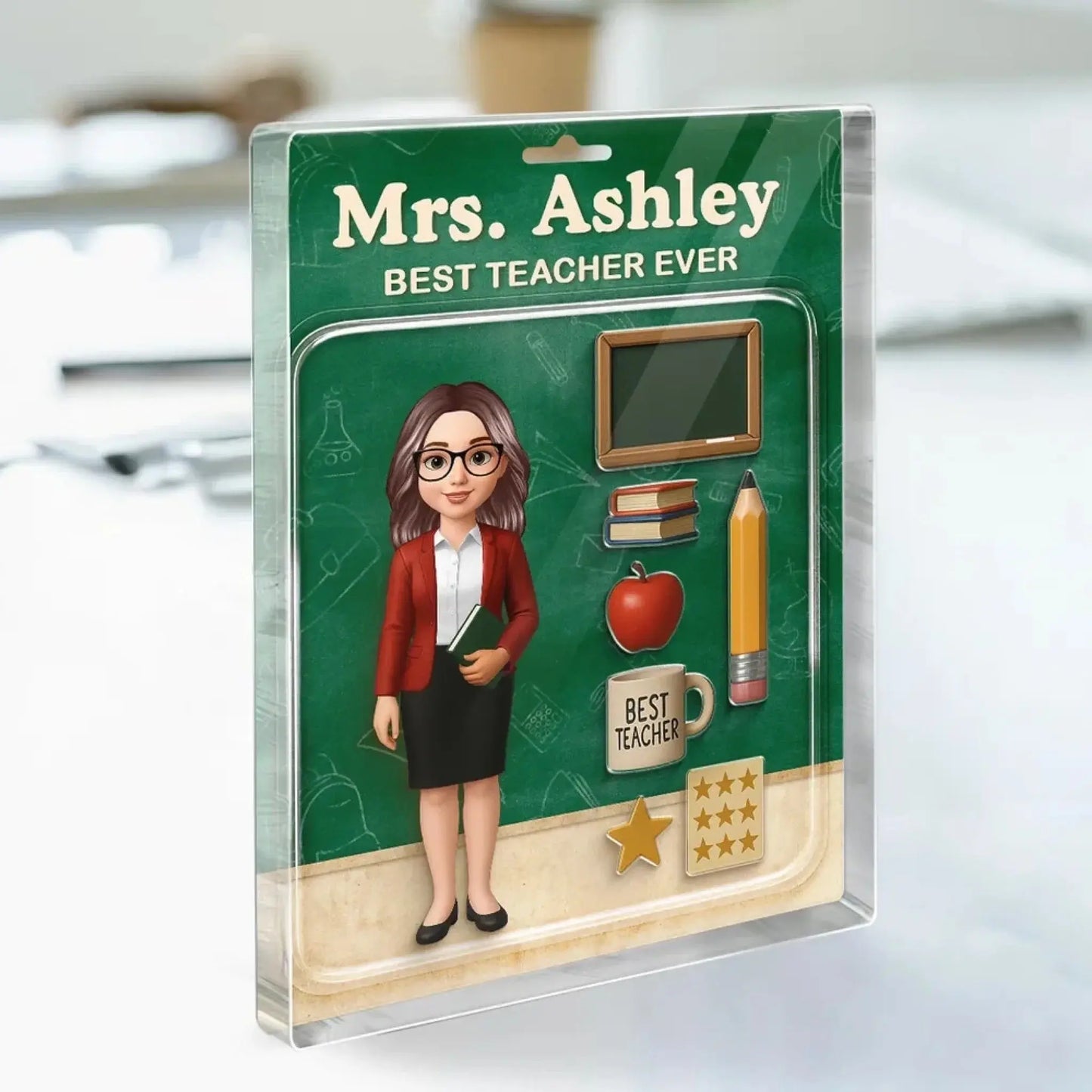 Teacher Action Figure Personalized Acrylic Block, Back To School Gift, Teacher Appreciation Gift Ezcustomize