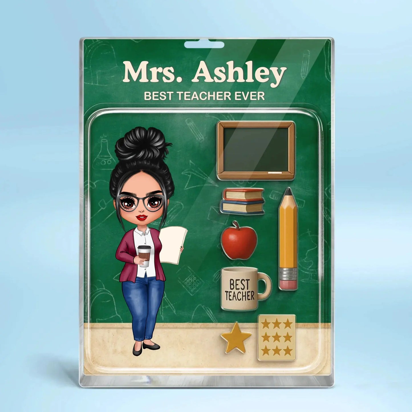 Teacher Action Figure Personalized Acrylic Block, Back To School Gift, Teacher Appreciation Gift Ezcustomize