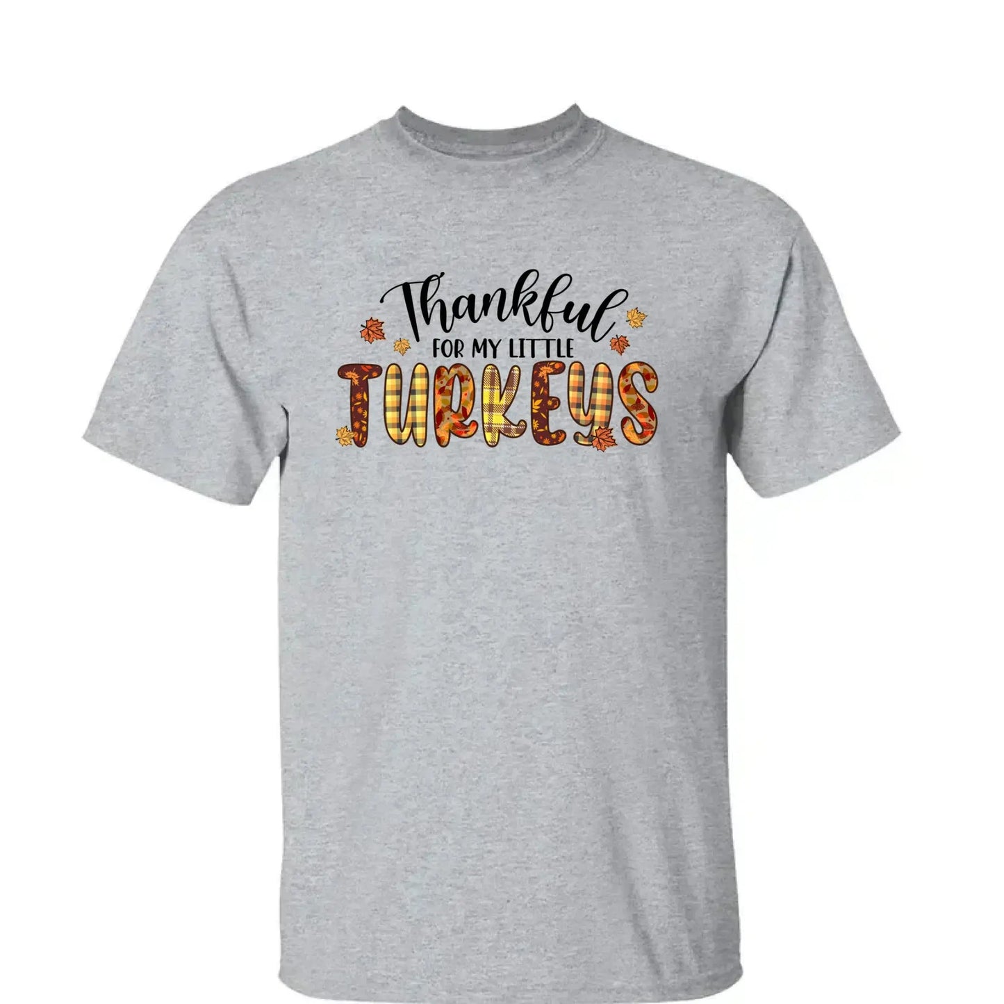 Thankful For My Little TurKeys - Personalized Custom T Shirt - Thanksgiving Gift For Grandma/Nana/Mimi, Mom, Wife, Grandparent Ezcustomize