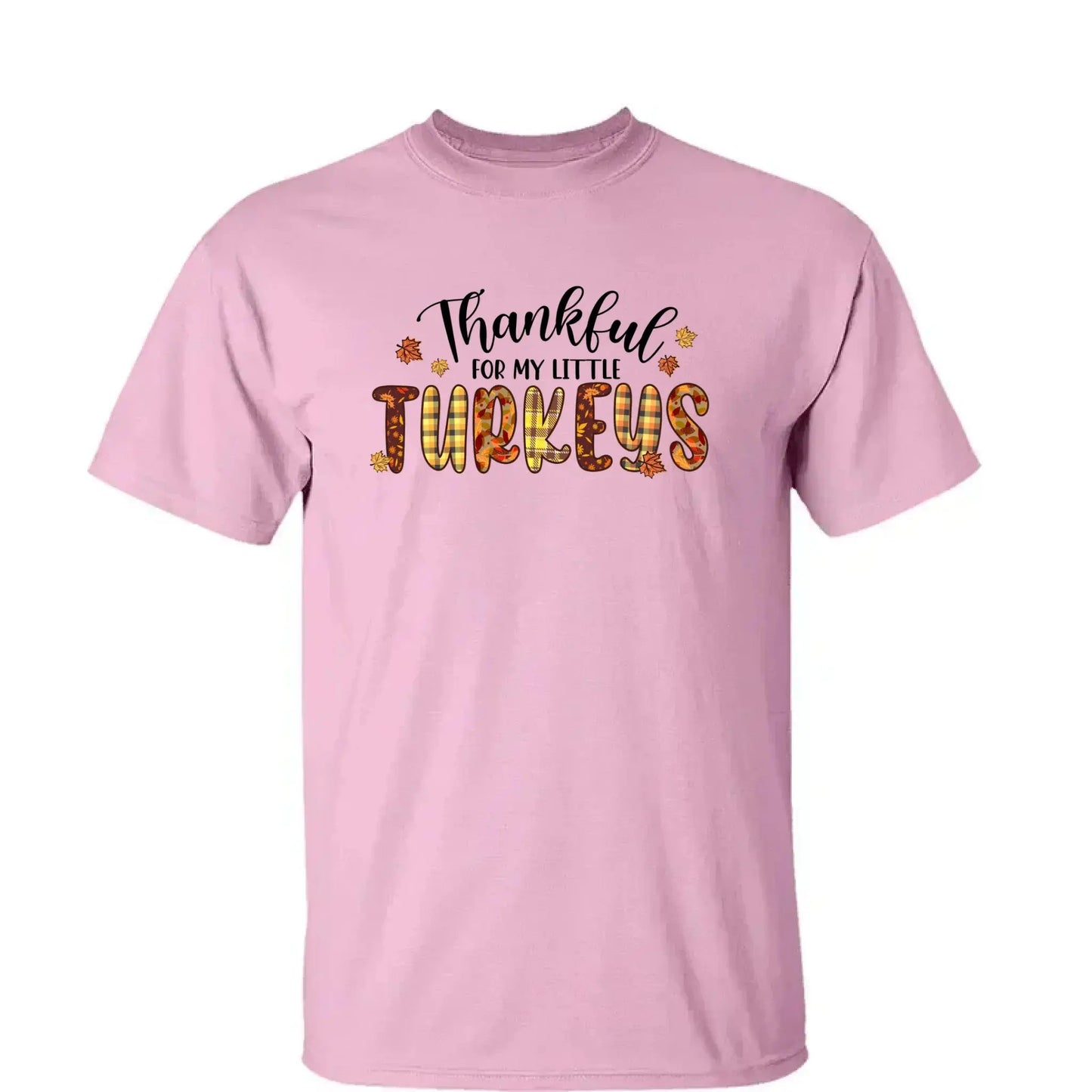 Thankful For My Little TurKeys - Personalized Custom T Shirt - Thanksgiving Gift For Grandma/Nana/Mimi, Mom, Wife, Grandparent Ezcustomize