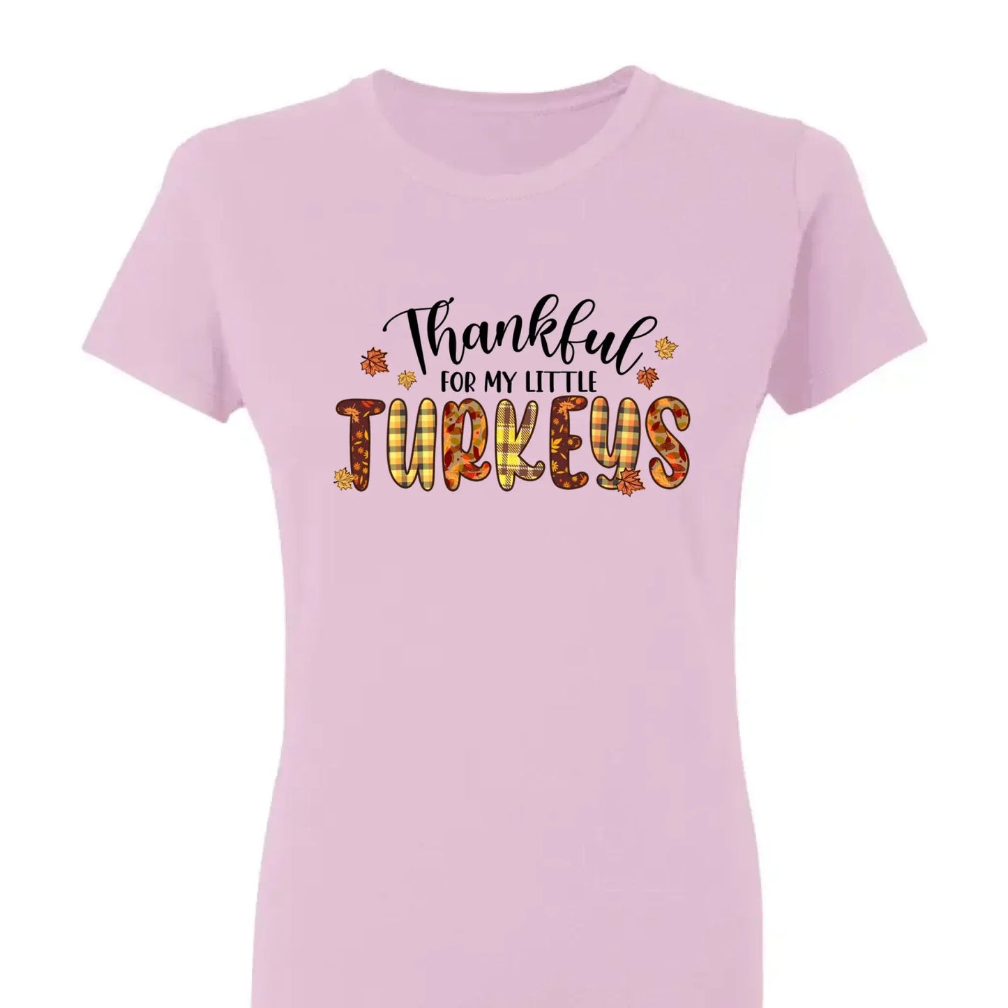 Thankful For My Little TurKeys - Personalized Custom T Shirt - Thanksgiving Gift For Grandma/Nana/Mimi, Mom, Wife, Grandparent Ezcustomize