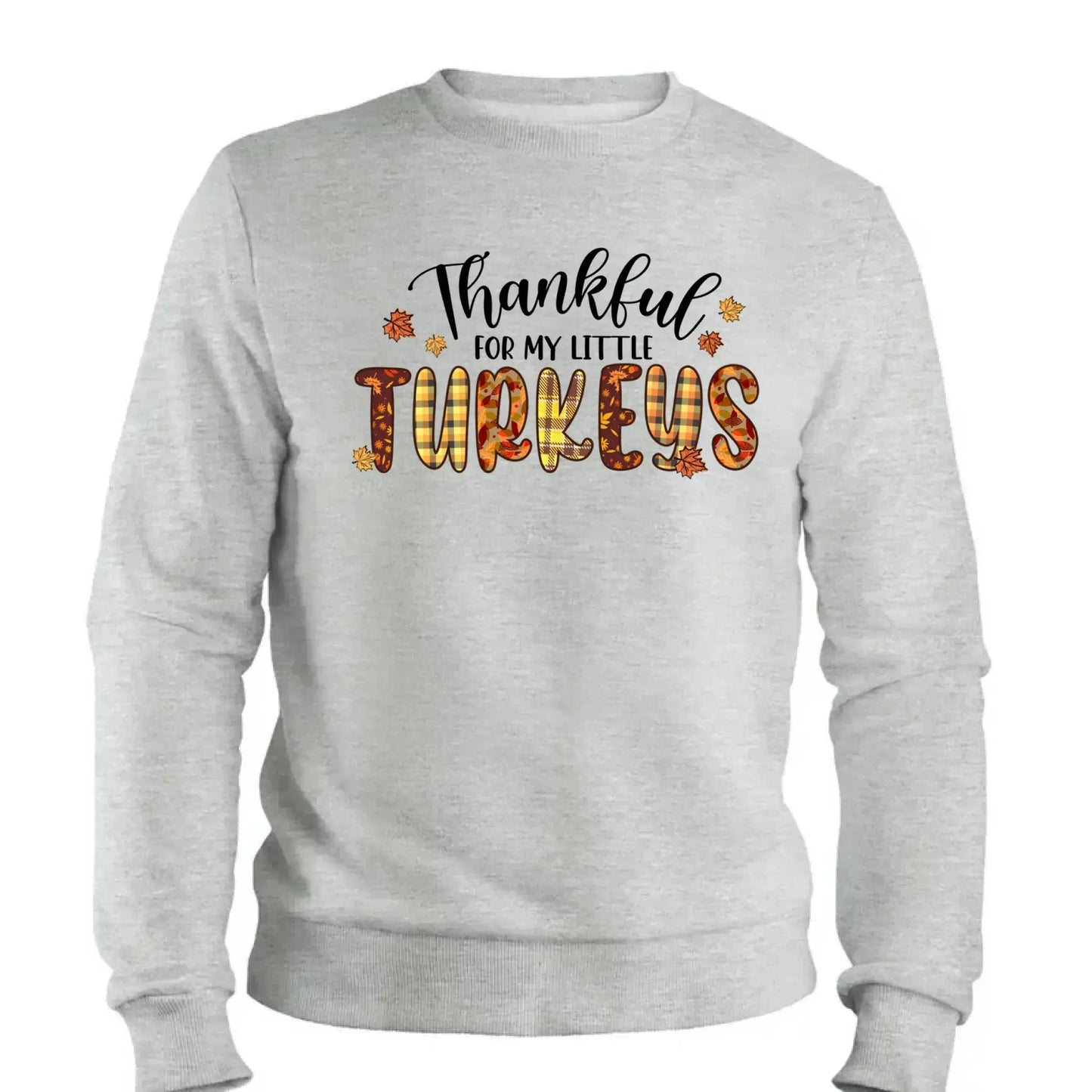 Thankful For My Little TurKeys - Personalized Custom T Shirt - Thanksgiving Gift For Grandma/Nana/Mimi, Mom, Wife, Grandparent Ezcustomize