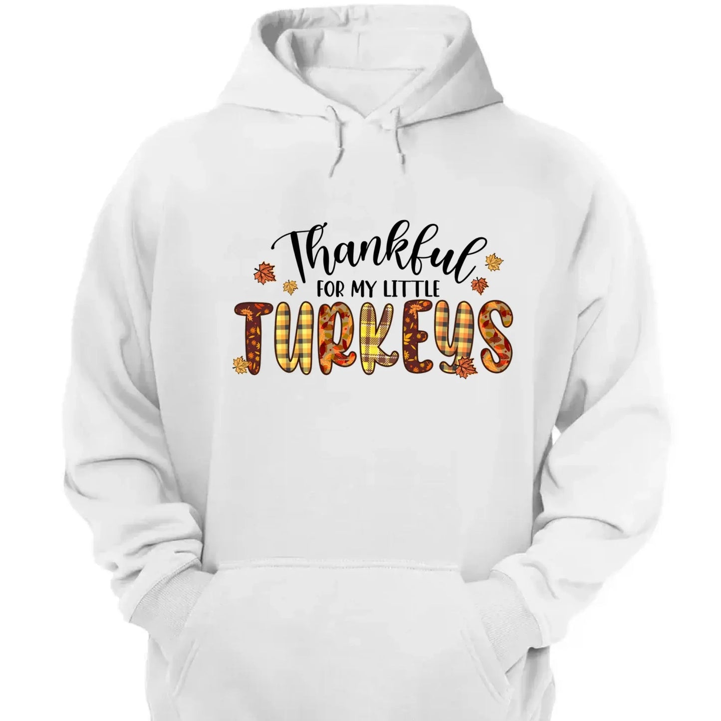 Thankful For My Little TurKeys - Personalized Custom T Shirt - Thanksgiving Gift For Grandma/Nana/Mimi, Mom, Wife, Grandparent Ezcustomize